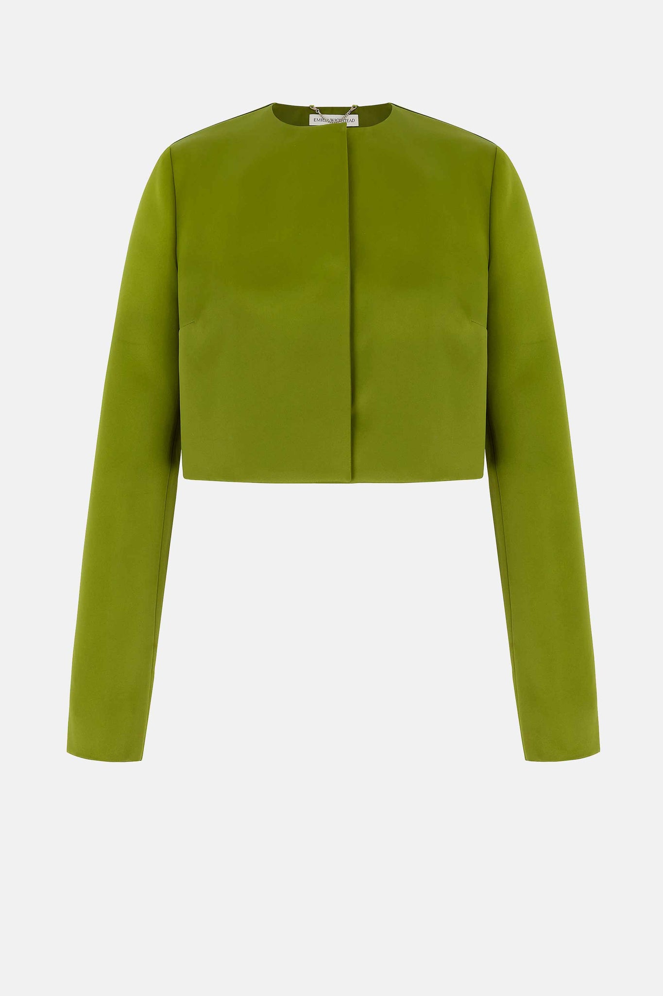 Haydee Jacket In Olive Green Doppio Satin - Emilia Wickstead