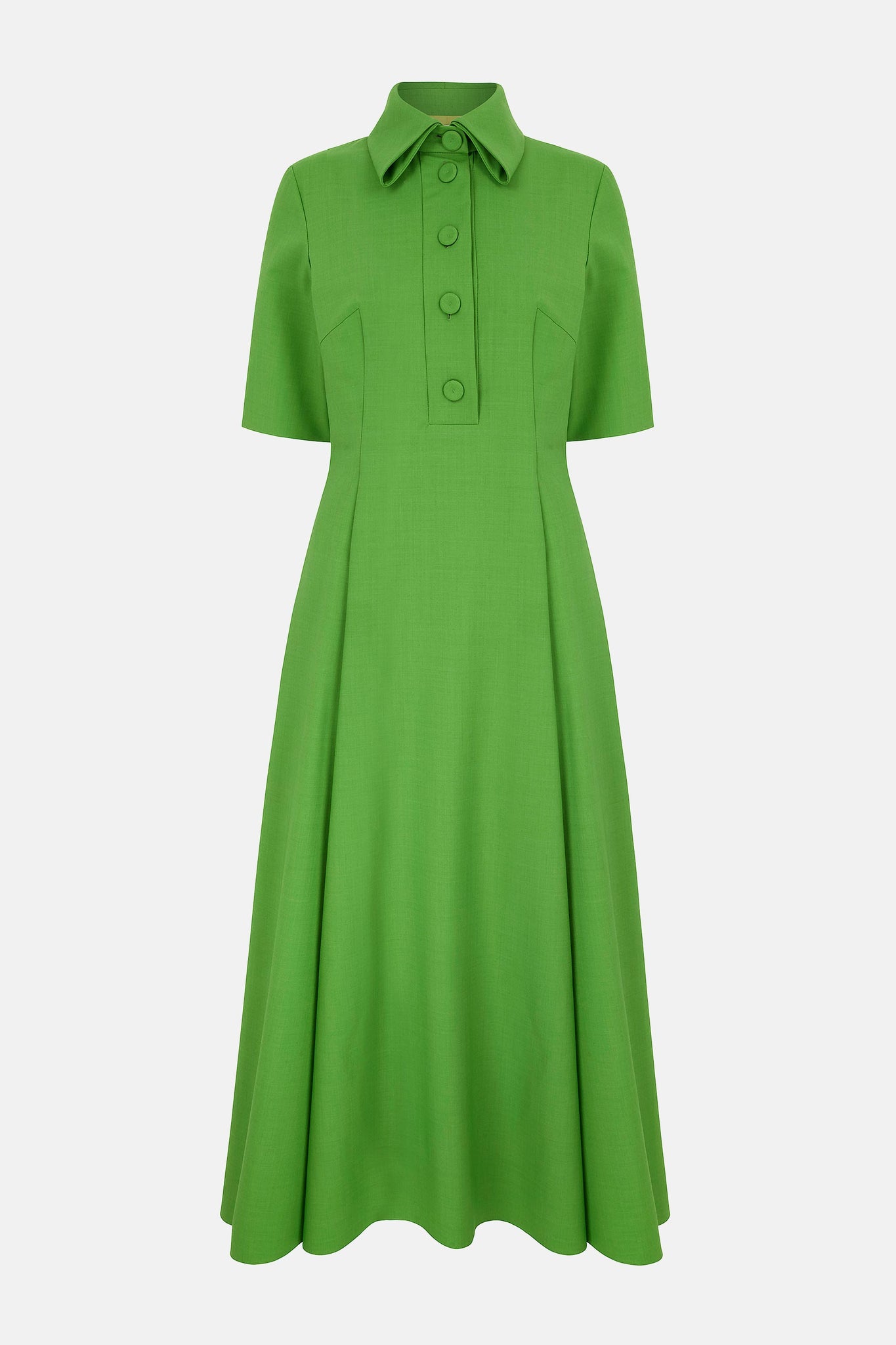 Iwona Dress In Green Summer Wool | Emilia Wickstead