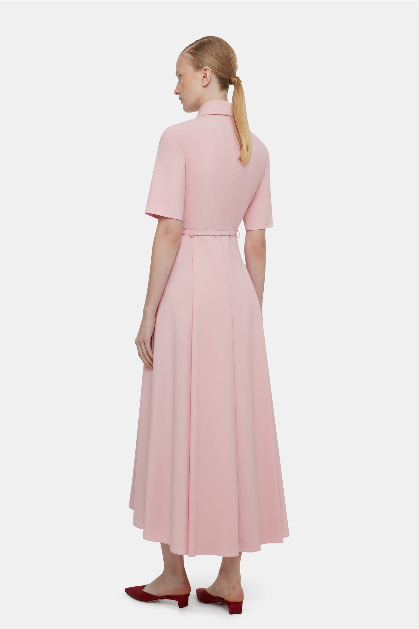 Iwona Dress In Pink Summer Wool | Emilia Wickstead