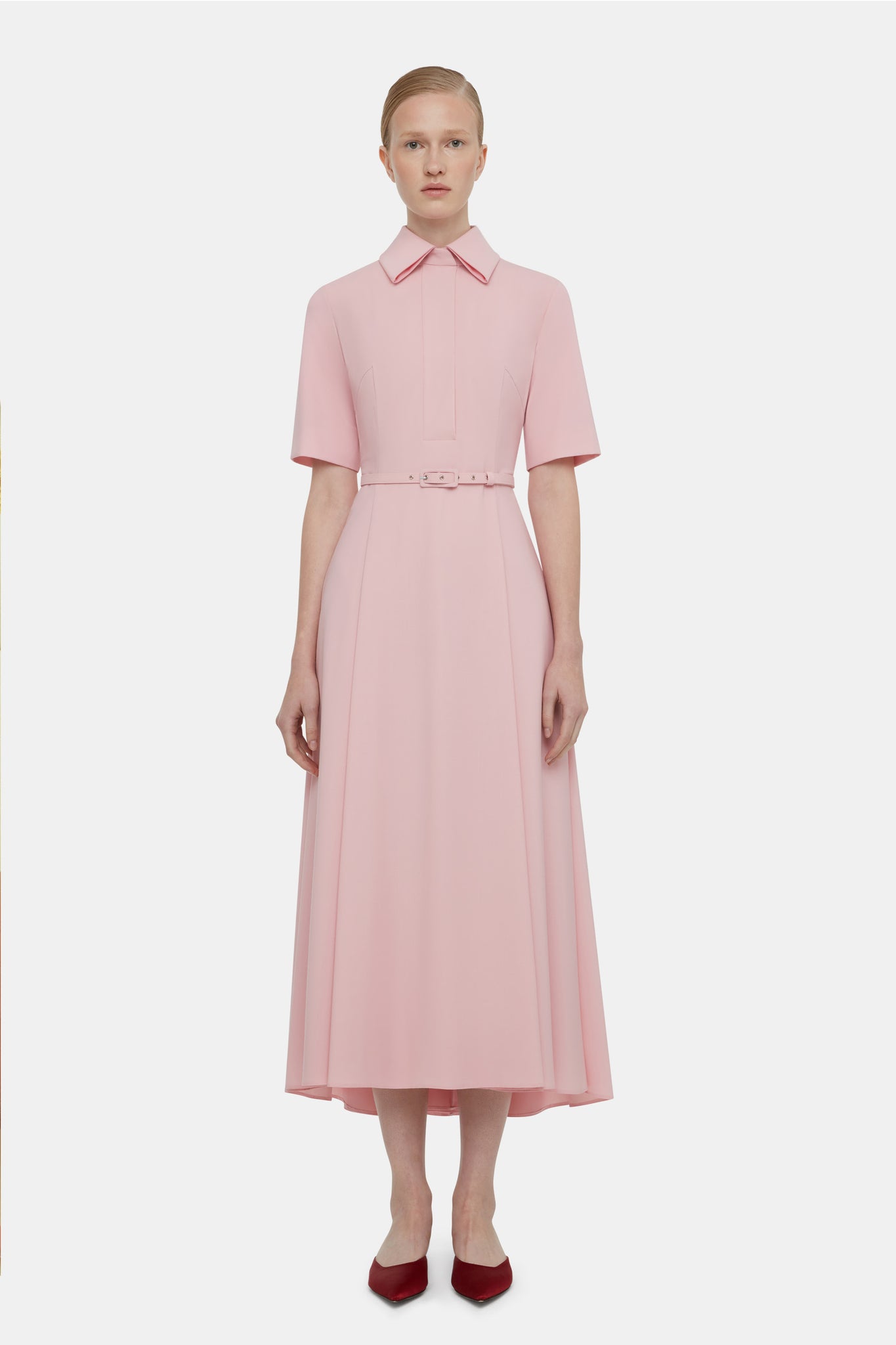  Iwona Dress In Pink Summer Wool | Emilia Wickstead