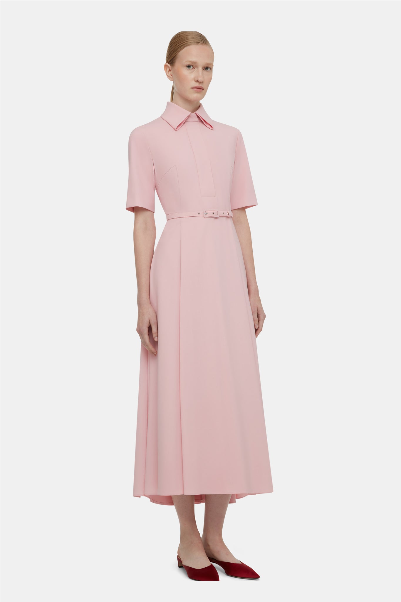 Iwona Dress In Pink Summer Wool | Emilia Wickstead