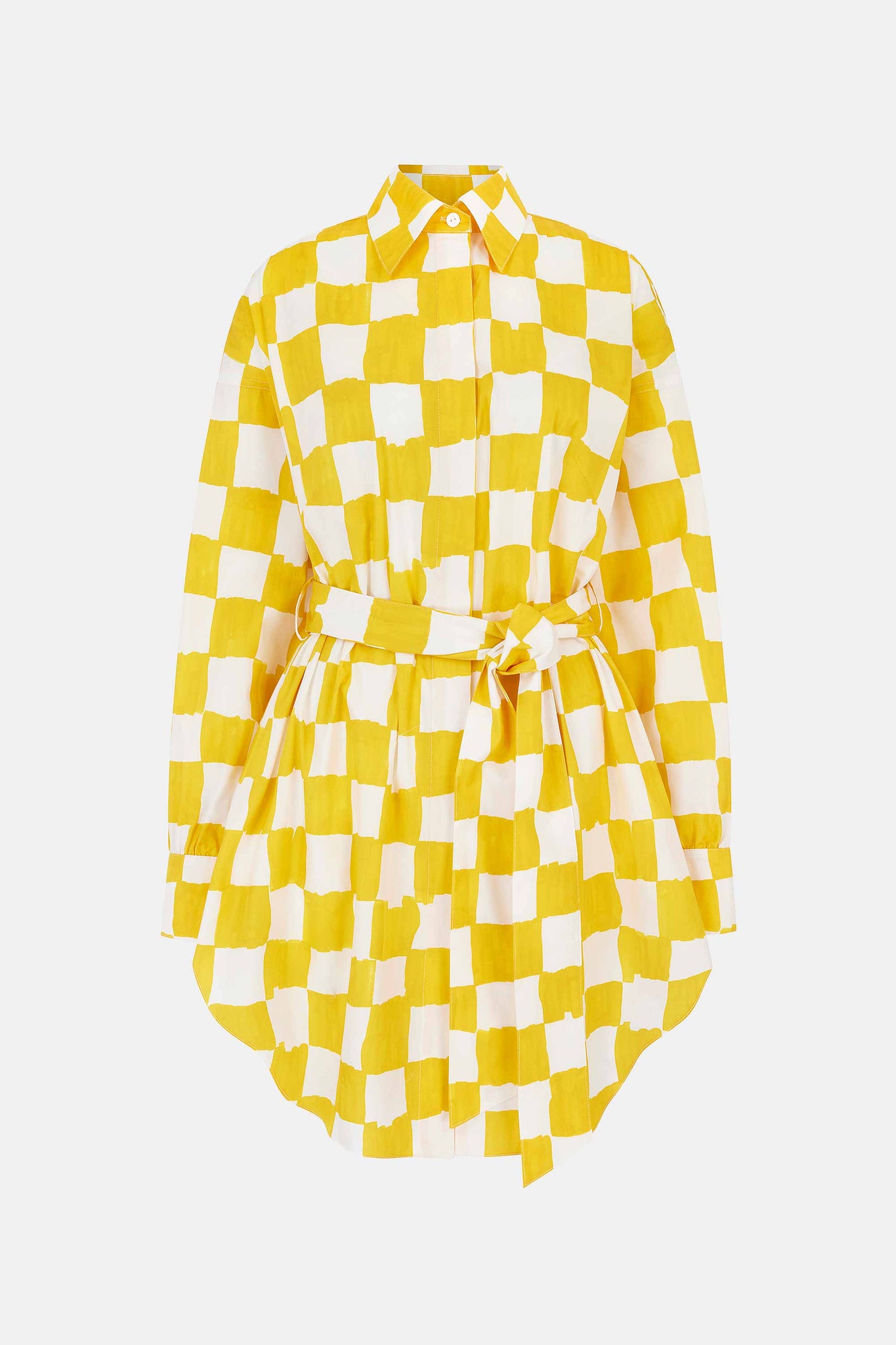 Jalissa Top in Yellow and White Check