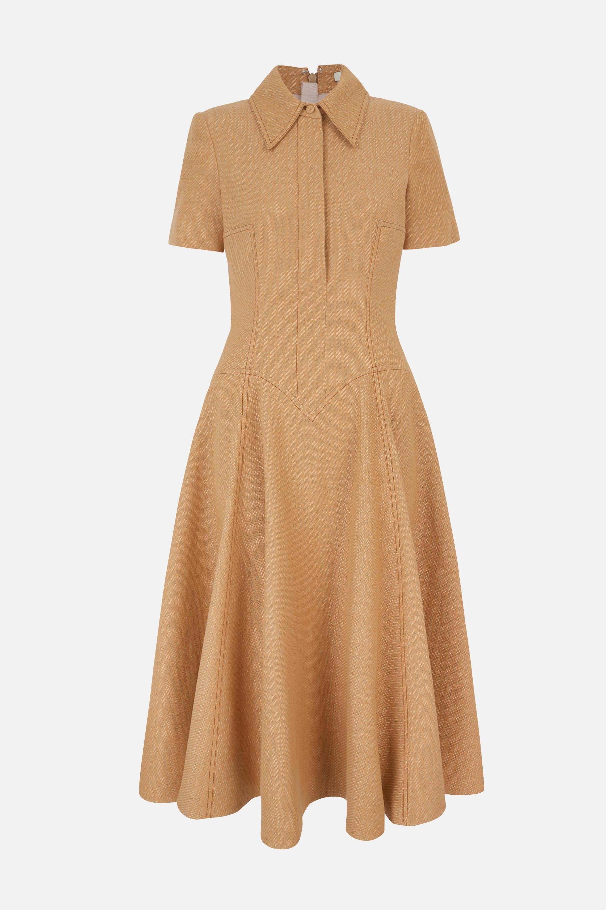 Jody Dress In Tan Twill Denim