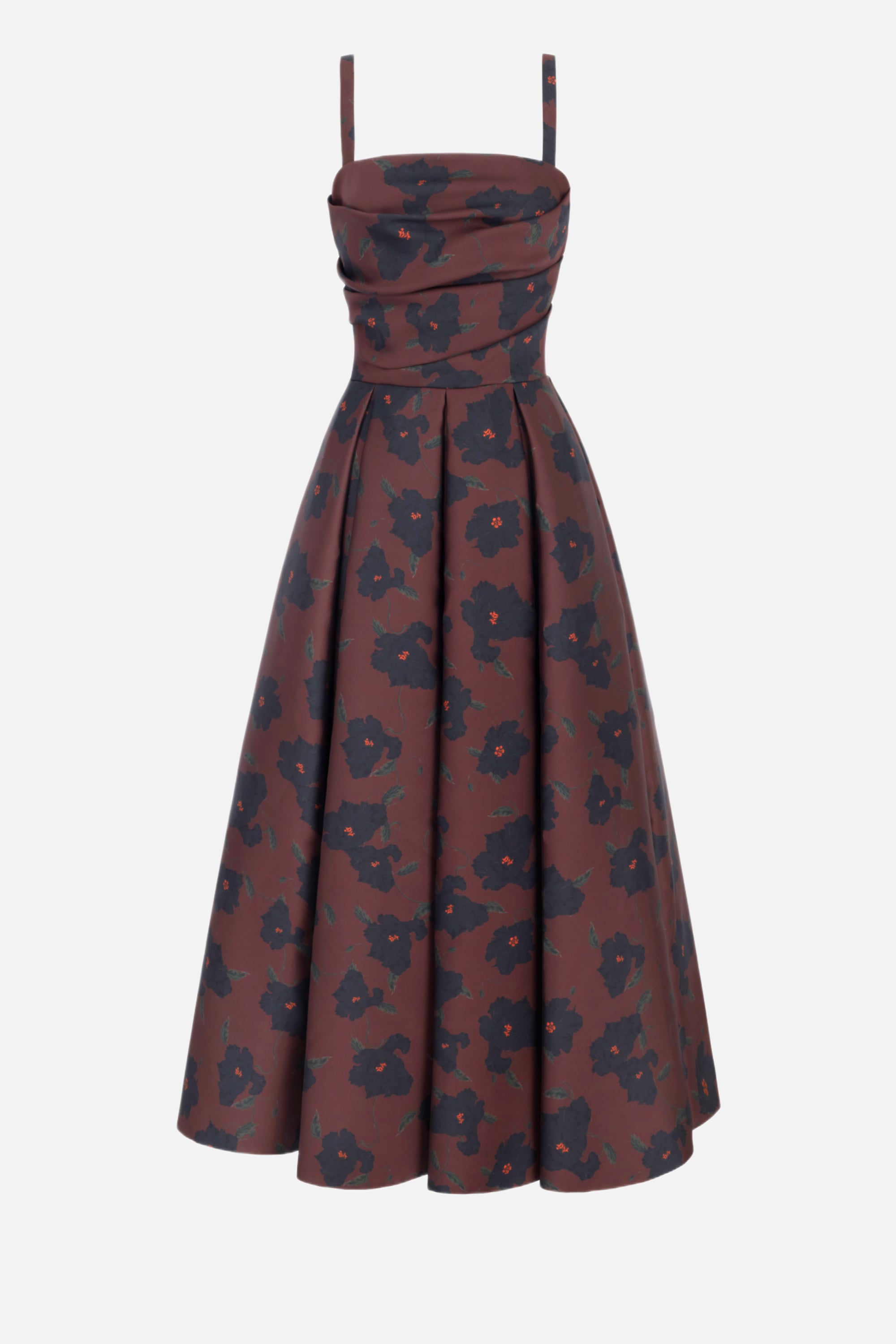 Jannie Dress in Red & Black Breezy Poppy Mikado