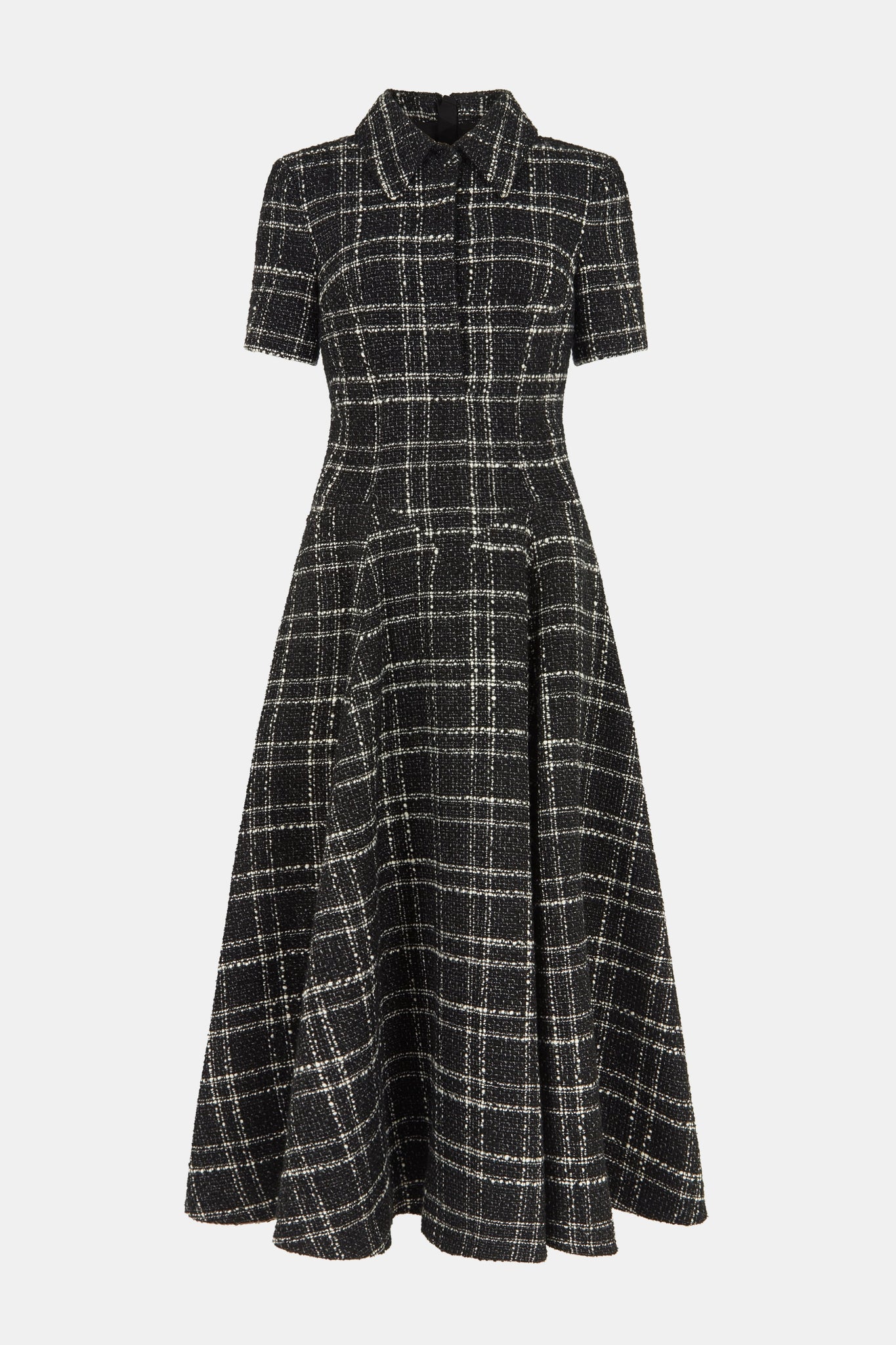 Jody Dress In White Check On Grey Check Boucle | Emilia Wickstead