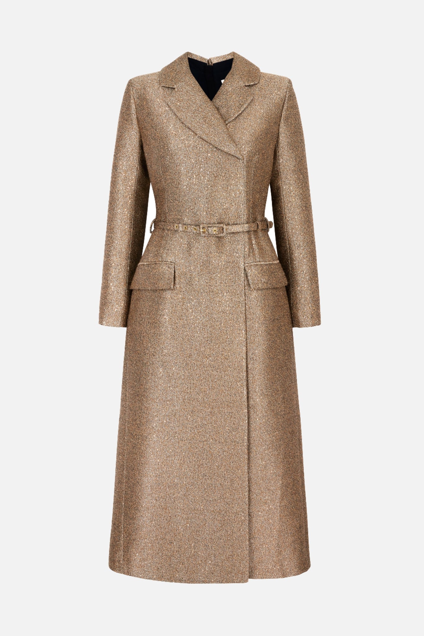 emilia wickstead gold dress Nodin Dress In Gold Textured Jacquard