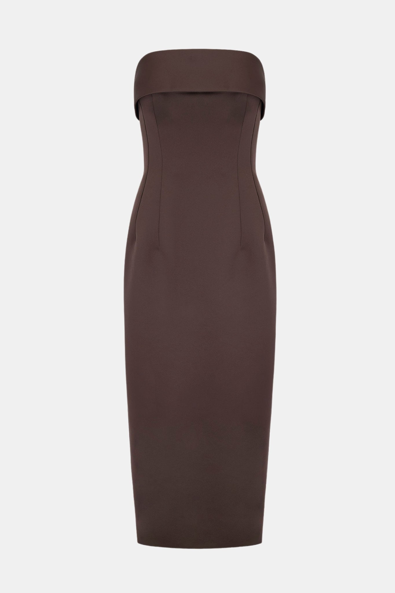 Keeley Dress In Brown Italian Duchess Satin | Emilia Wickstead