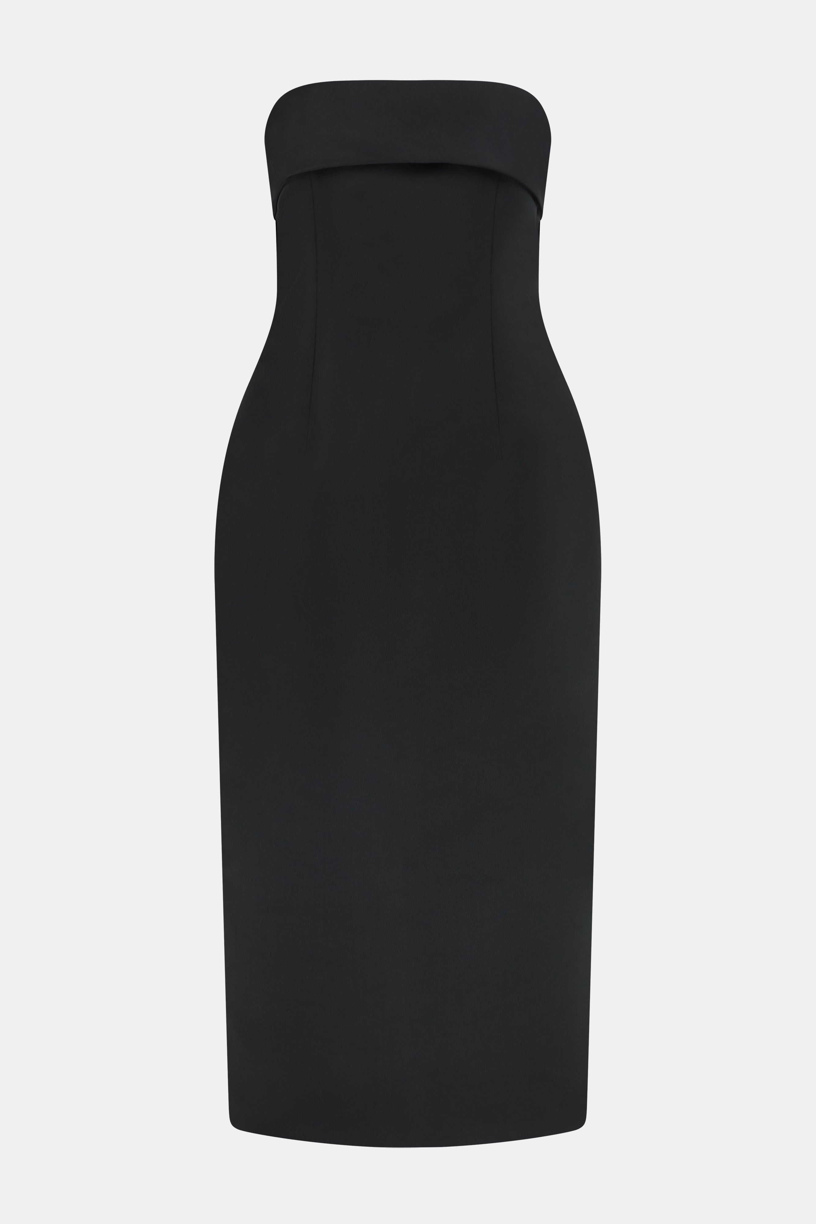 Keeley Dress in Black Duchess Satin