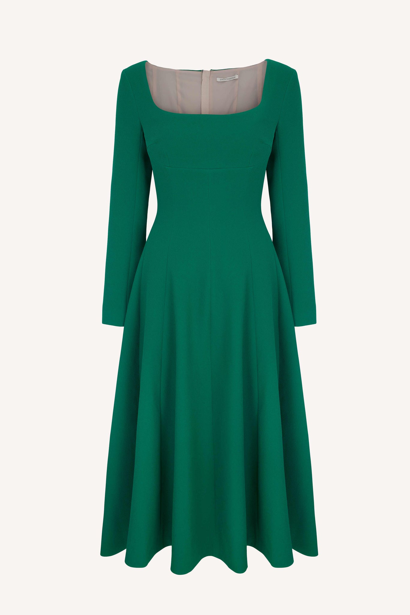 Kylee Dress in Jade Green Double Crepe | Emilia Wickstead