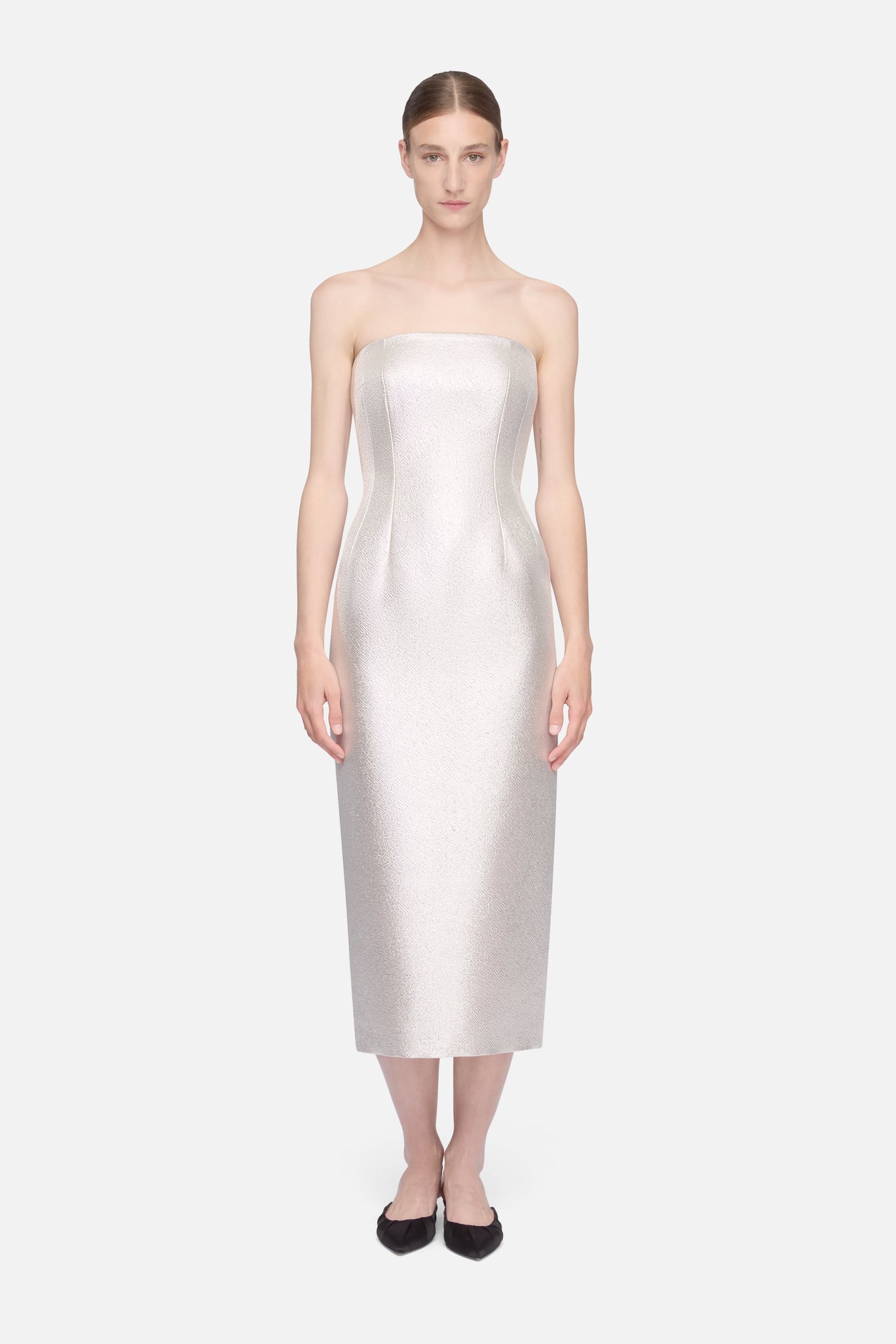 leila boat neck midi dress ivory Leila Boat Neck Maxi Dress Ivory