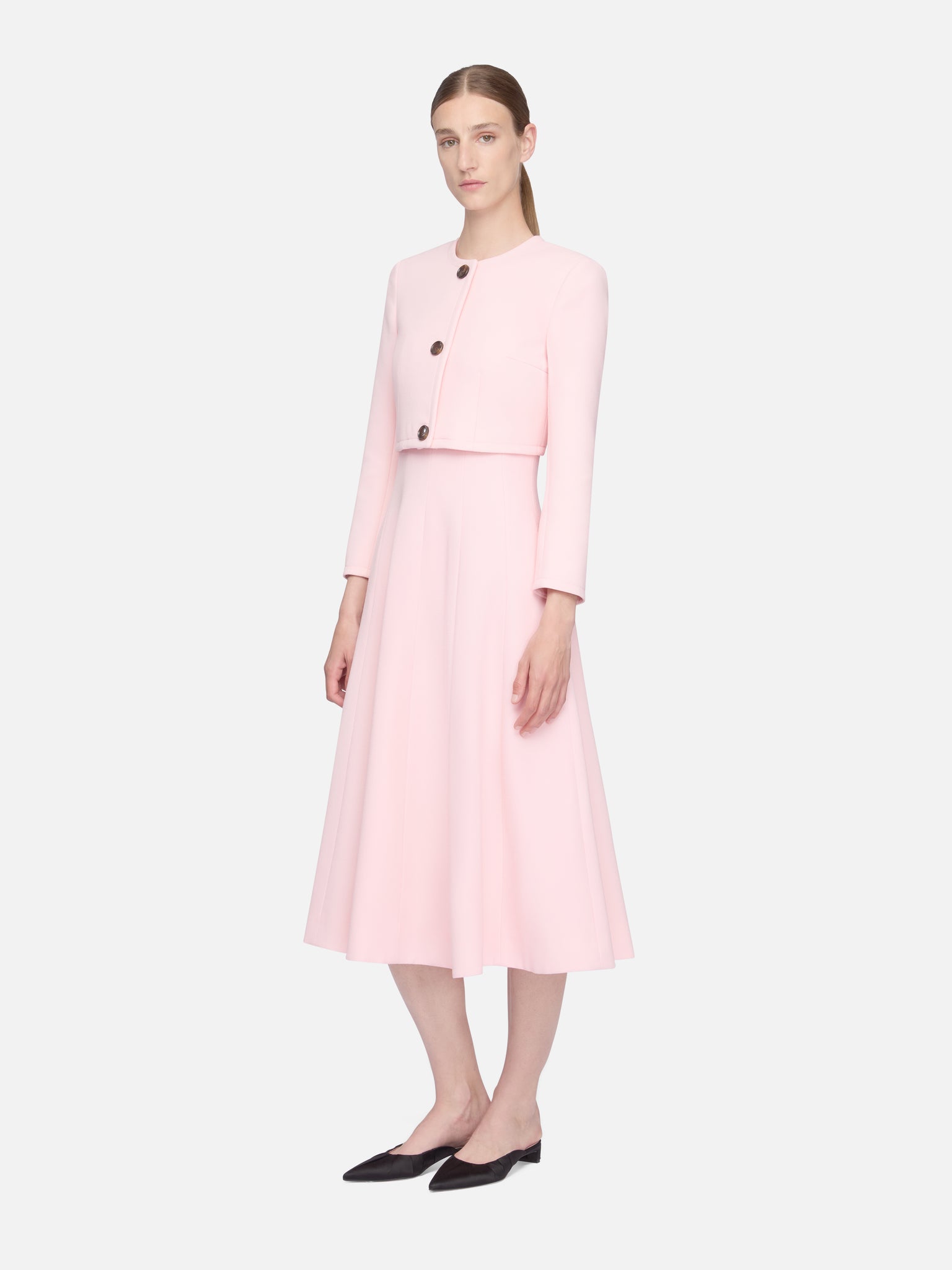 Lizette Jacket in Light Pink Single Wool Crepe– Emilia Wickstead