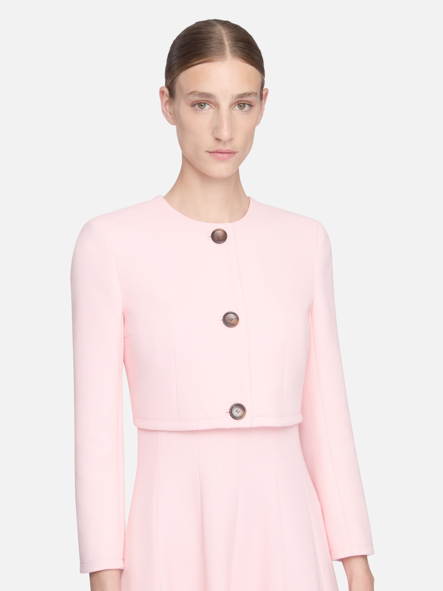 Lizette Jacket in Light Pink Single Wool Crepe– Emilia Wickstead