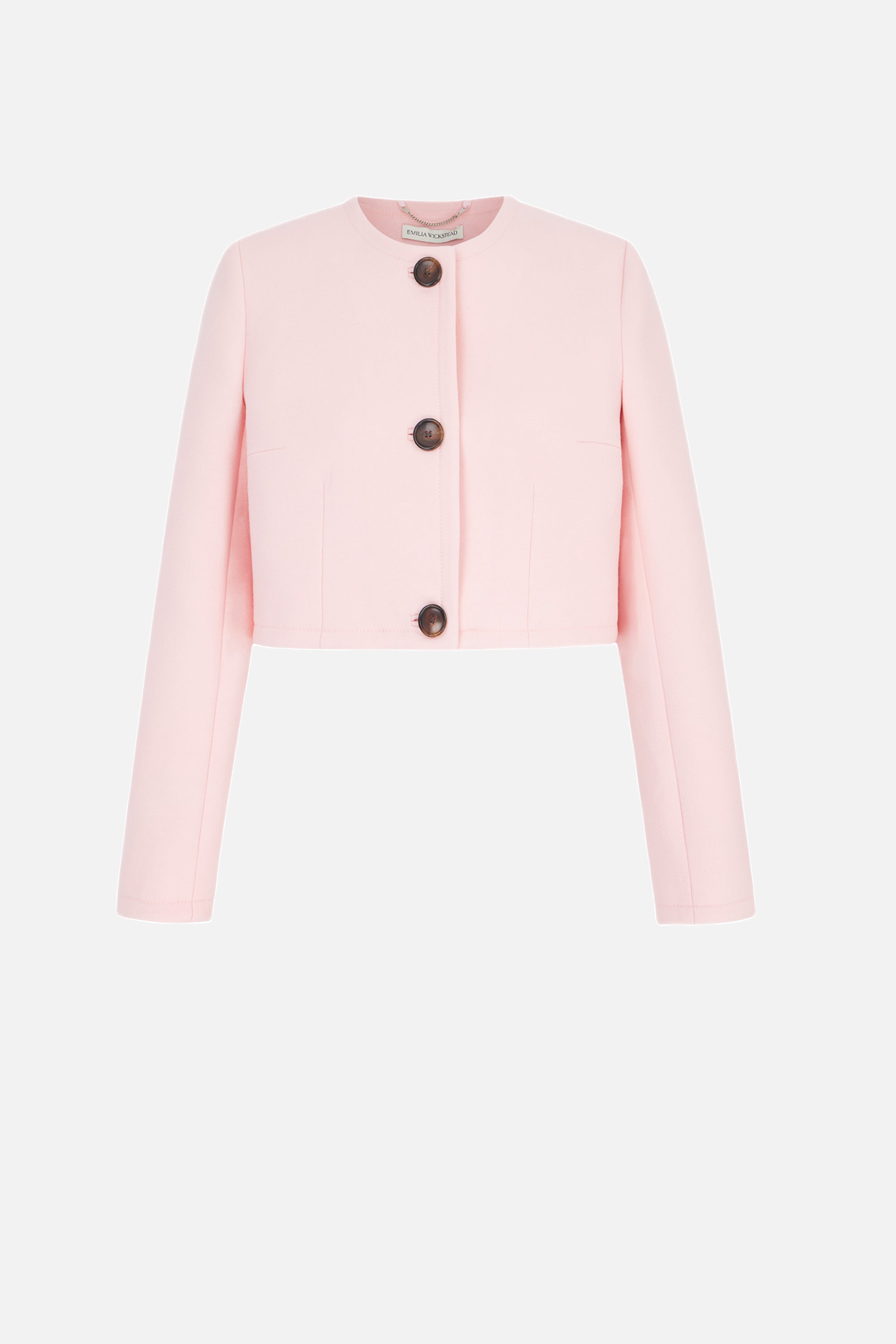 Lizette Jacket in Light Pink Single Wool Crepe