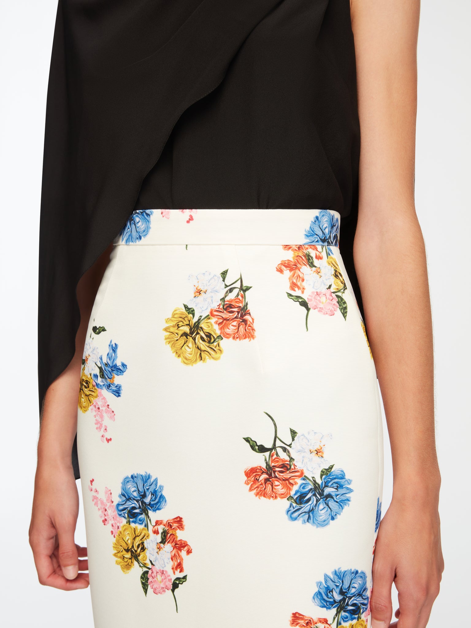 Lorelei skirt In Retro Bouquet On White Taffeta Faille