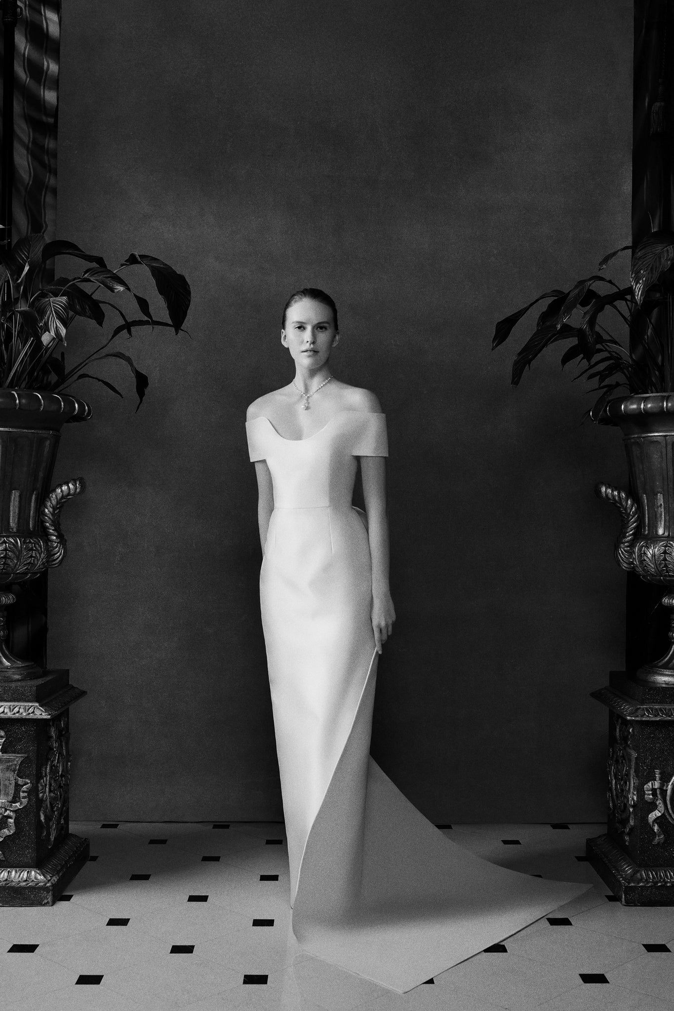 Maren Bridal Dress in Ivory Silk Mikado | Emilia Wickstead Maren Bridal Dress in Ivory Silk Mikado | Emilia Wickstead