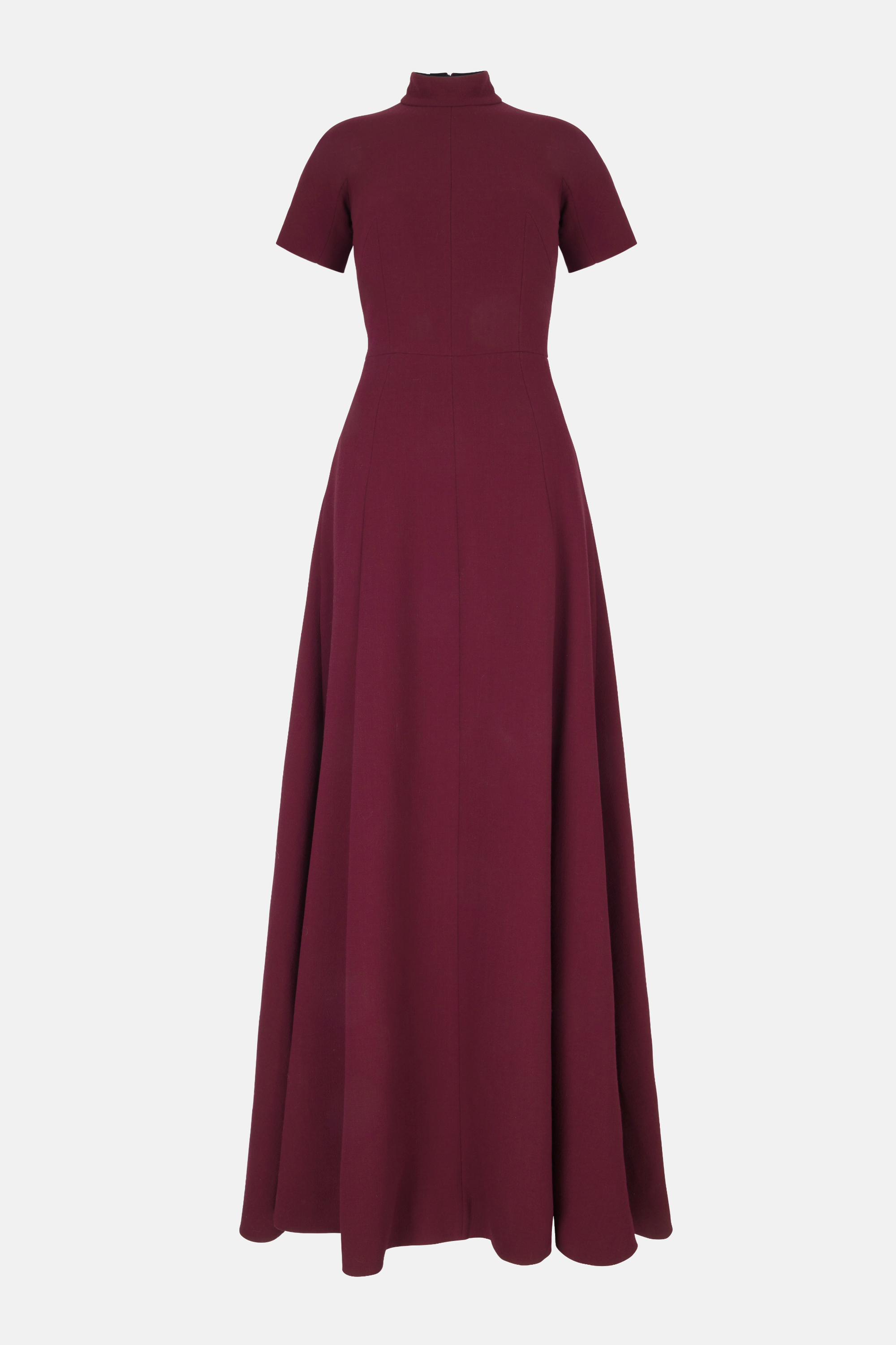 green emerald velvet dress Malinda Gown In Burgundy Double Crepe
