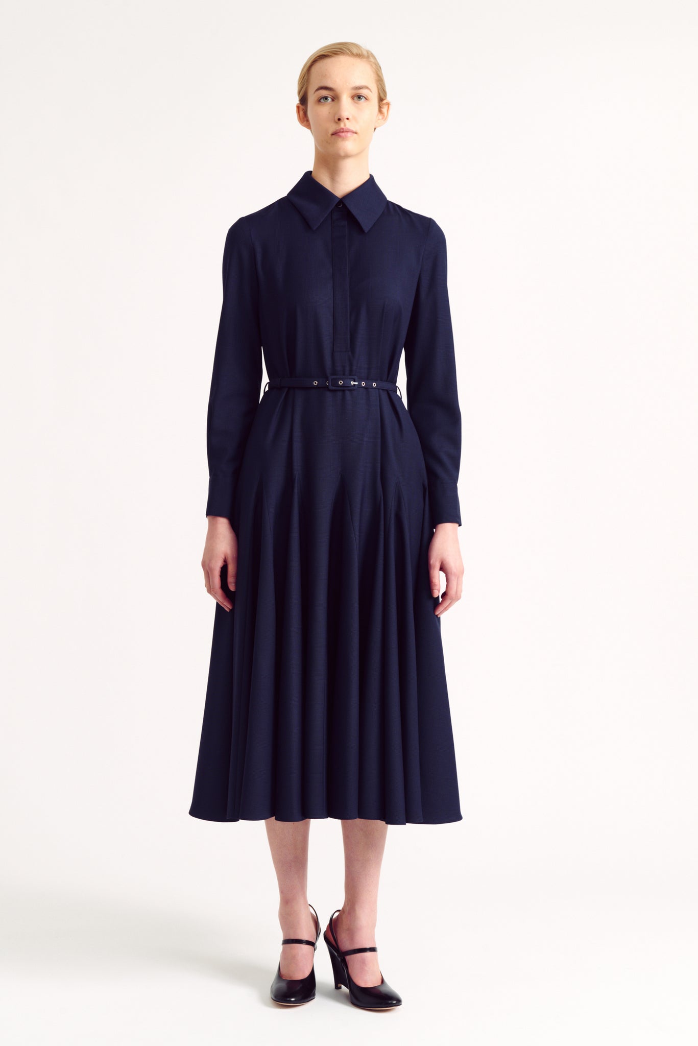 Marione Navy And Black Prince Of Wales Check Dress | Emilia Wickstead