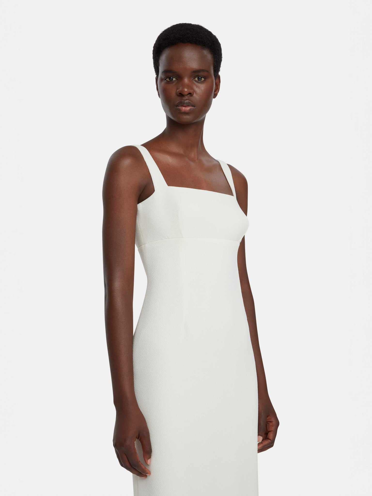emilia wickstead freya square-neck linen midi dress Emilia Wickstead Freya Cotton-Blend Twill Midi Dress In Light Brown - 80% Off