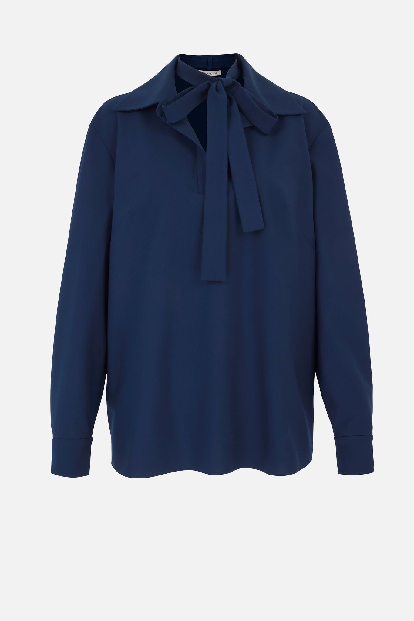 Izod Top In Navy Summer Wool cutout | Emilia Wickstead