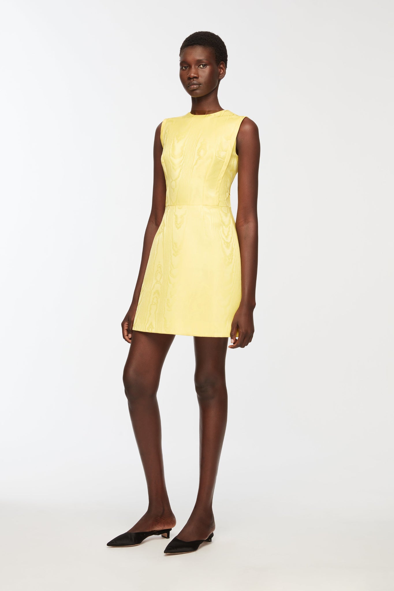 Neelam Dress In Lemon Moire Mikado Model Front Shot | Emilia Wickstead