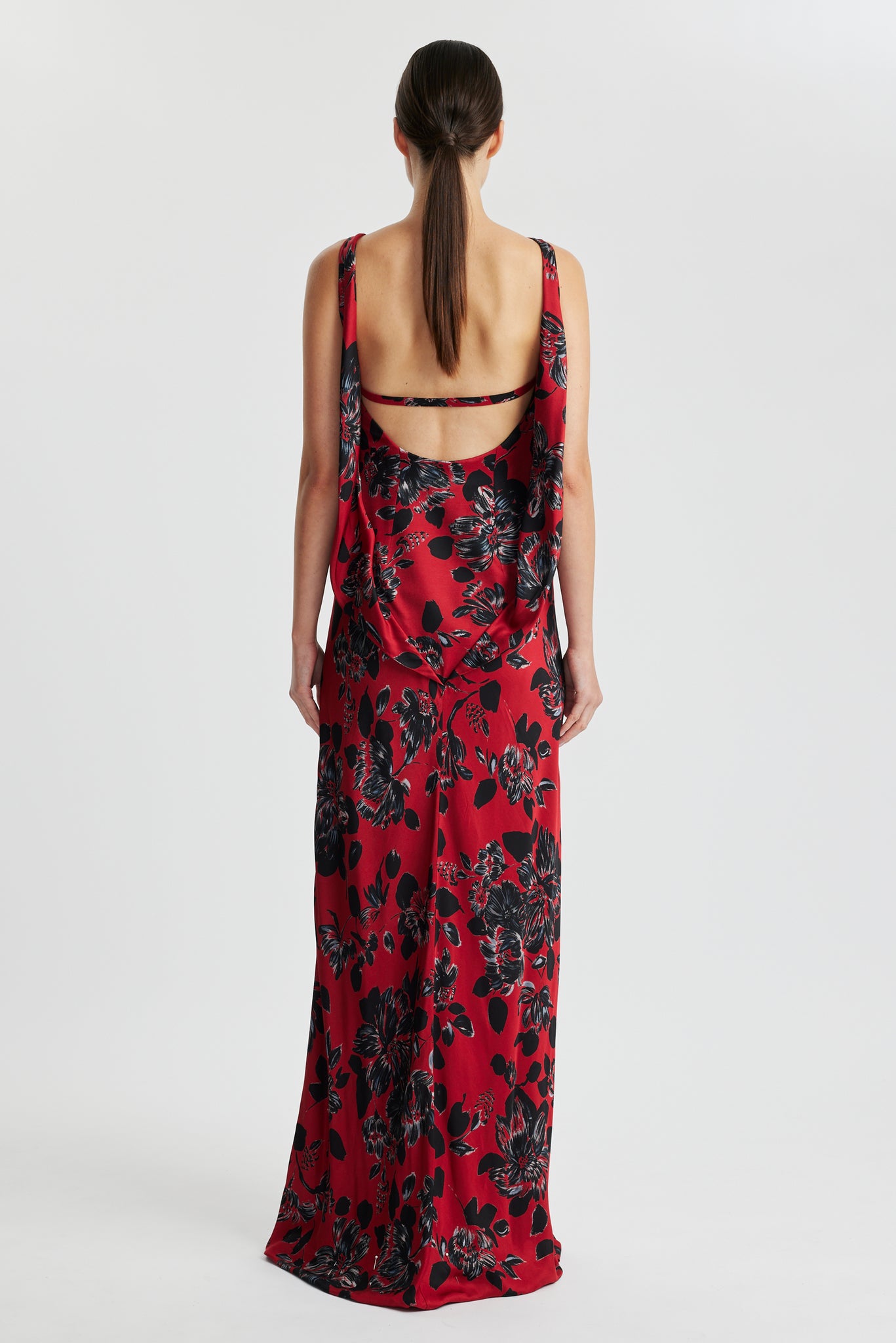 Nefeli Dress In Black Floral Printed Twill | Emilia Wickstead