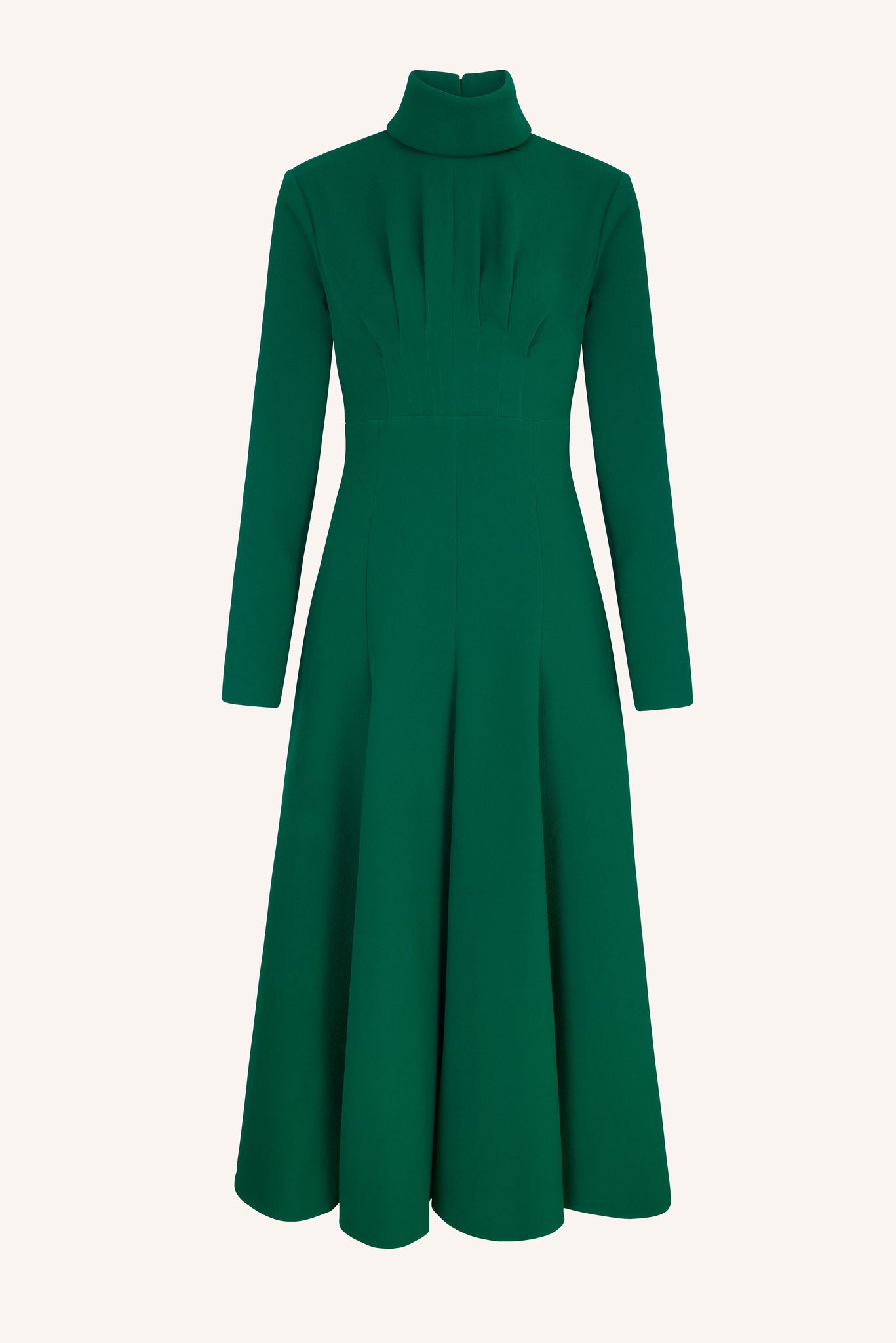 Oakley High Neck Dress in Jade Green Double Crepe | Emilia Wickstead