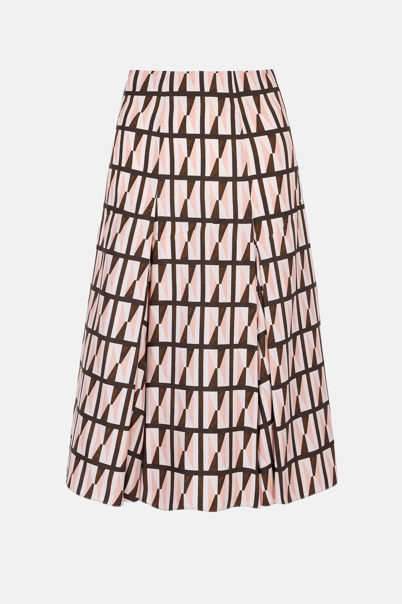 Obispo Skirt In Geometric Silk Twill