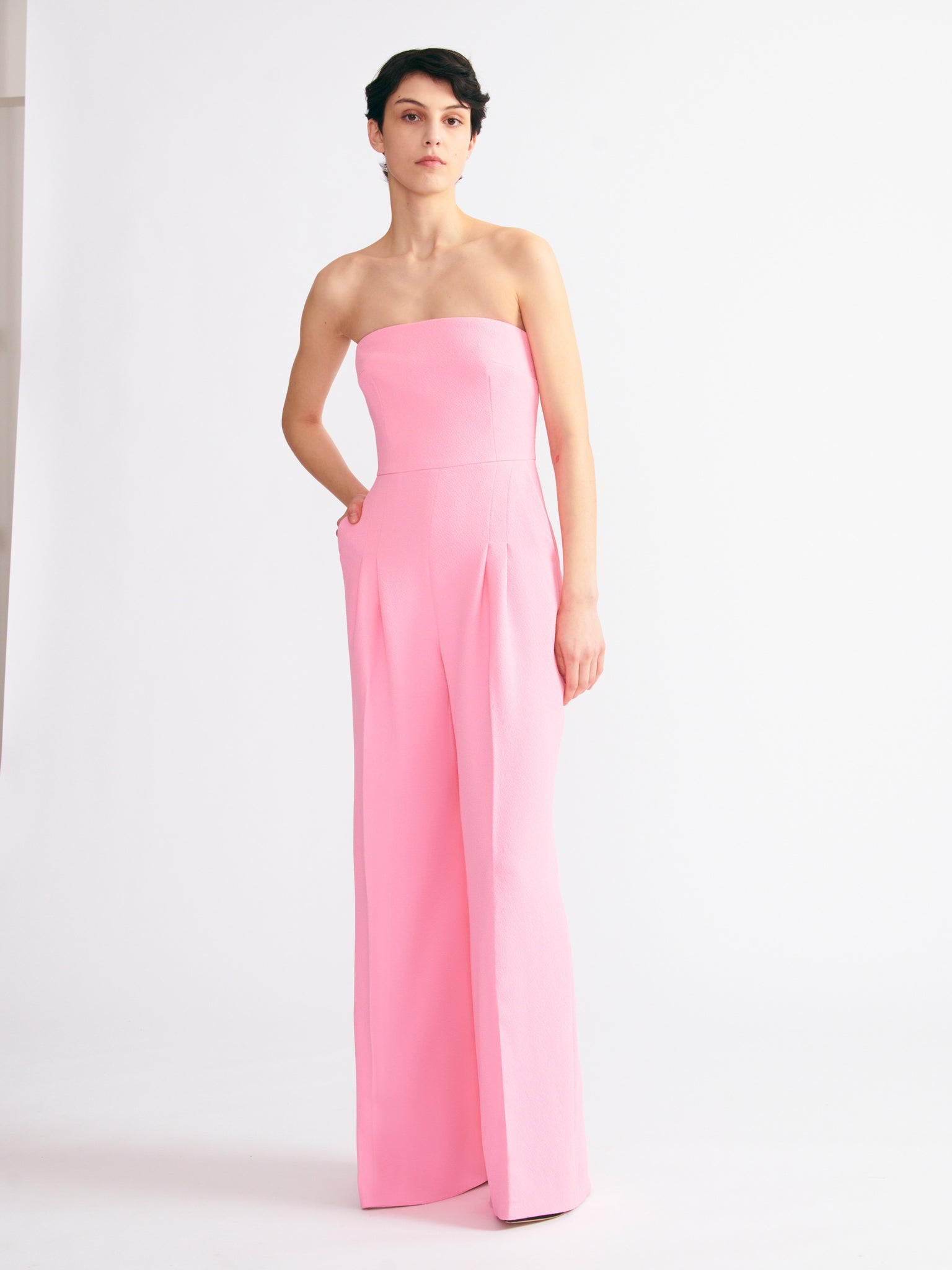 Marcie Jumpsuit In Pink Double Crepe | Emilia Wickstead