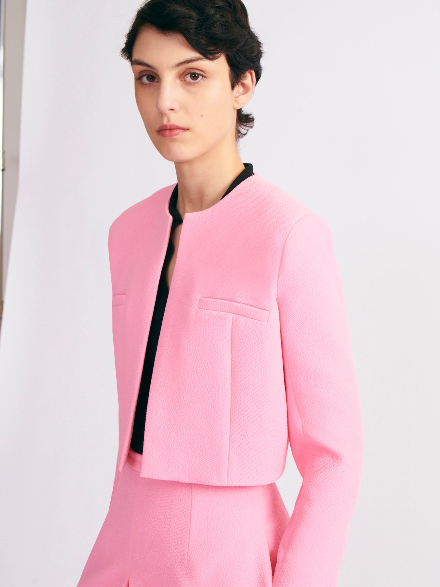 Mirca Jacket In Pink Double Crepe | Emilia Wickstead