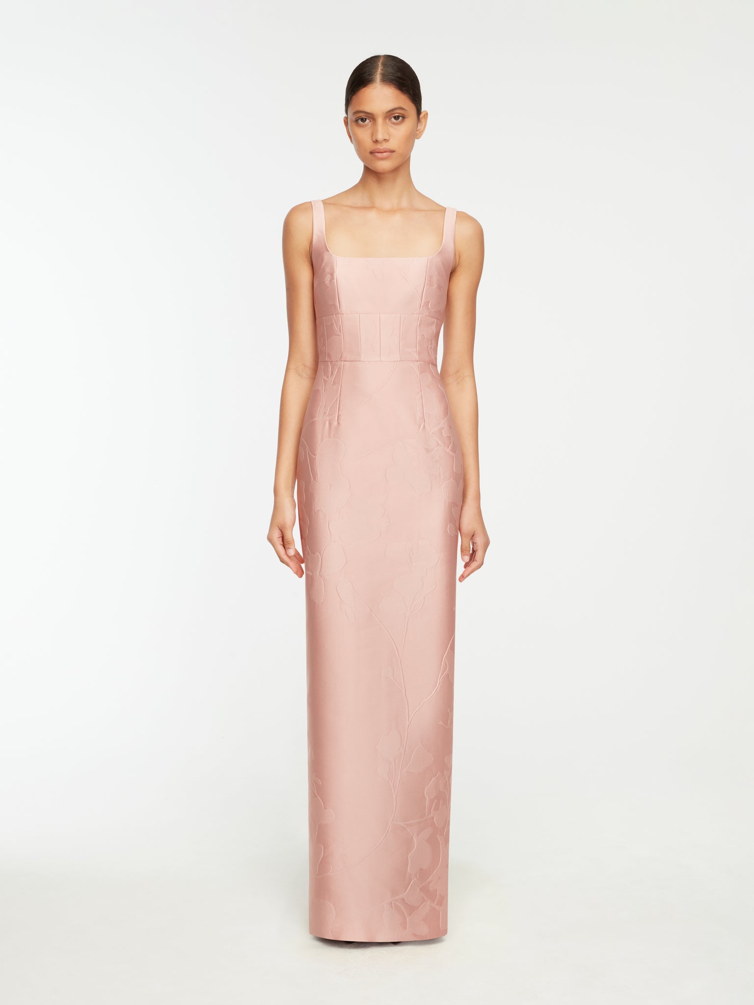 Martel Dress In Pink Embossed Cloque