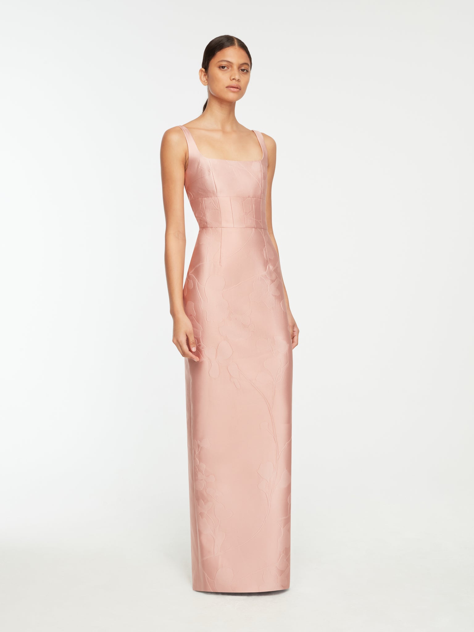 Martel Dress In Pink Embossed Cloque