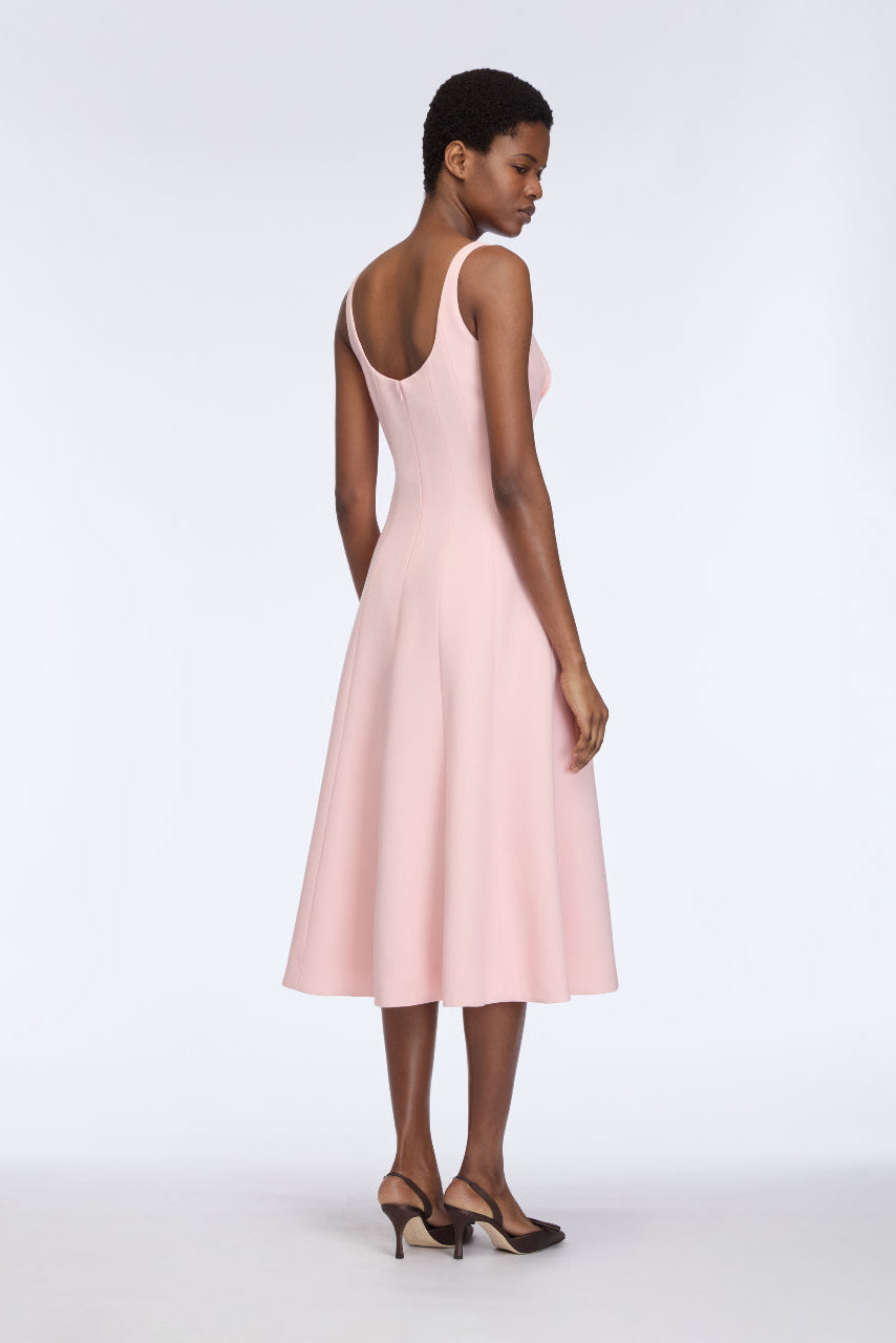 Collins Dress in Light Pink Single Wool Crepe Emilia Wickstead Collins Dress in Light Pink Single Wool Crepe Emilia Wickstead
