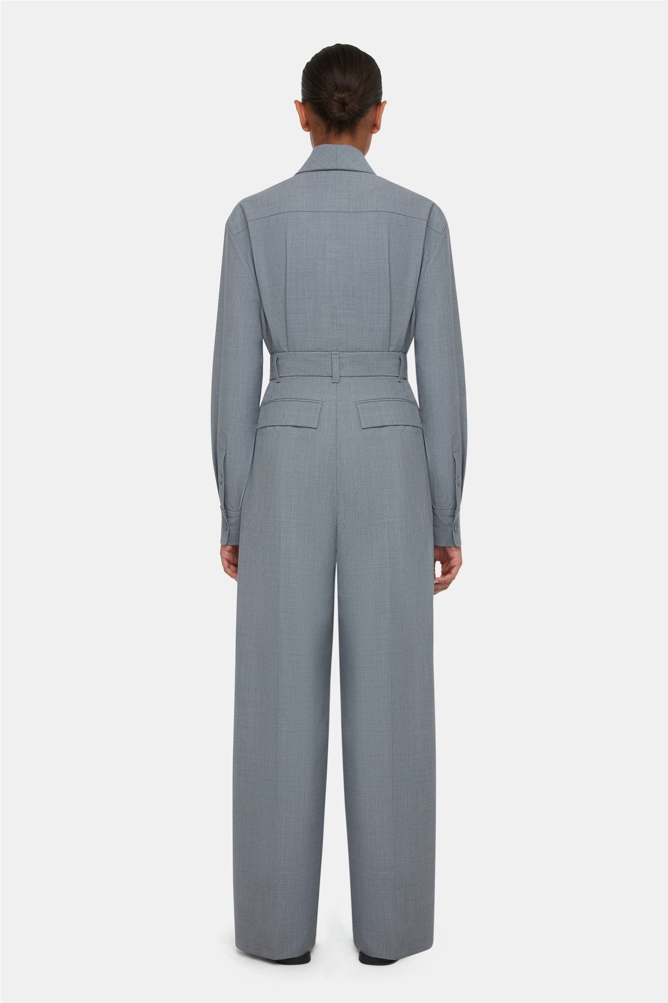 Patricia Top In Grey Summer Wool | Emilia Wickstead