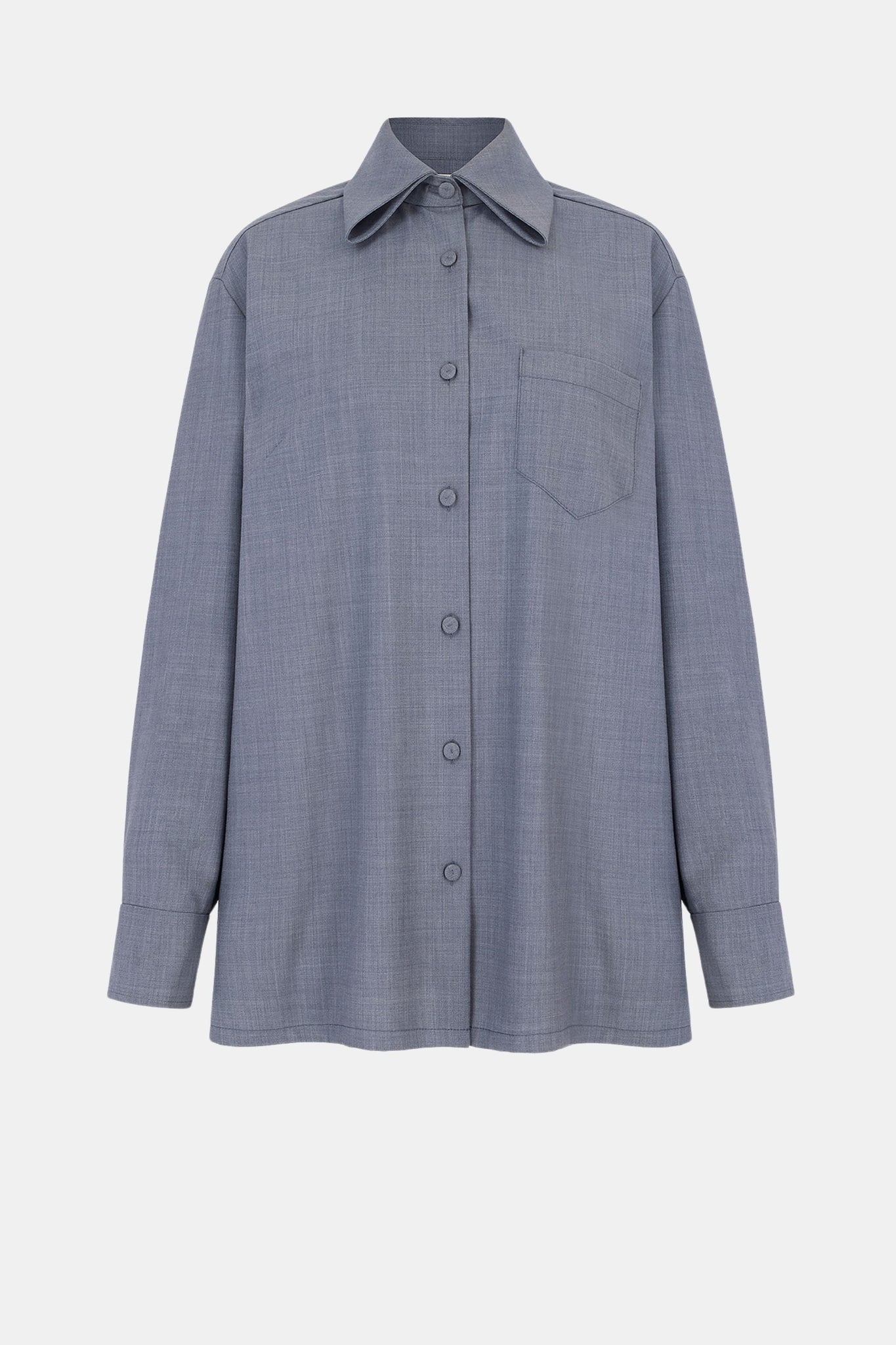 Patricia Top In Grey Summer Wool | Emilia Wickstead