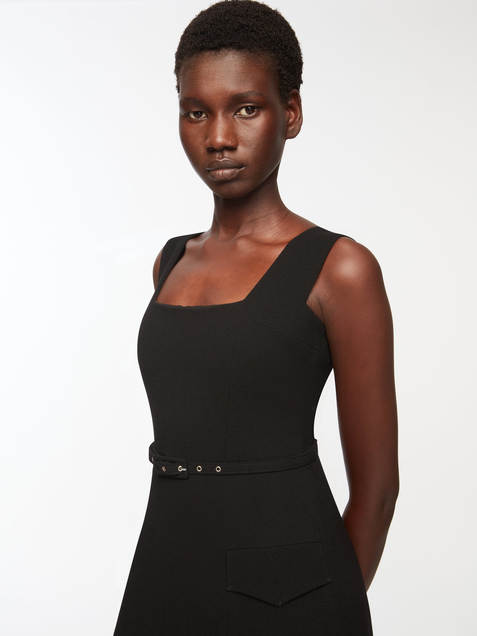 Petra Dress in Black Single Wool Crepe– Emilia Wickstead