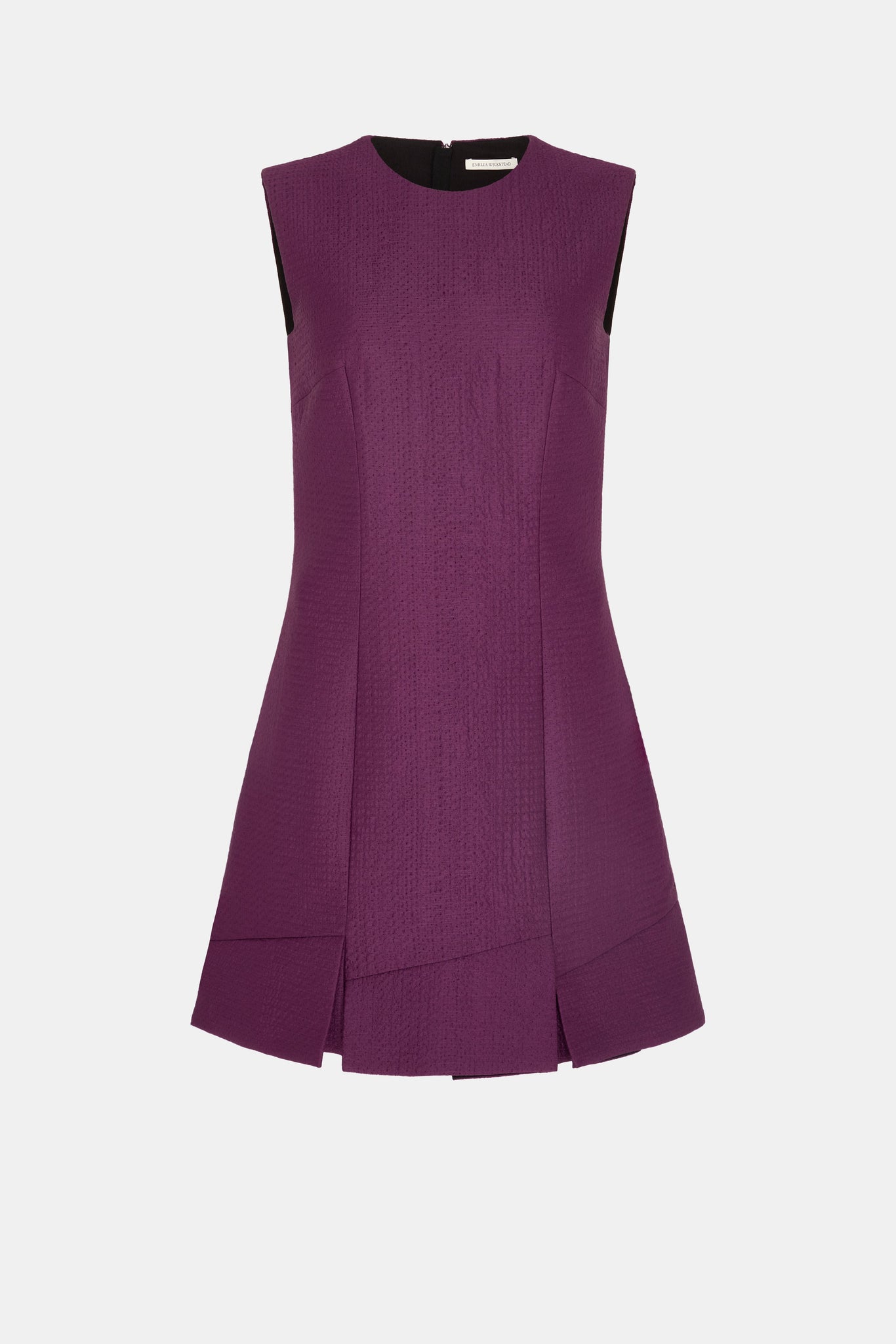 Petronella Dress In Plum Needle Punch Satin | Emilia Wickstead