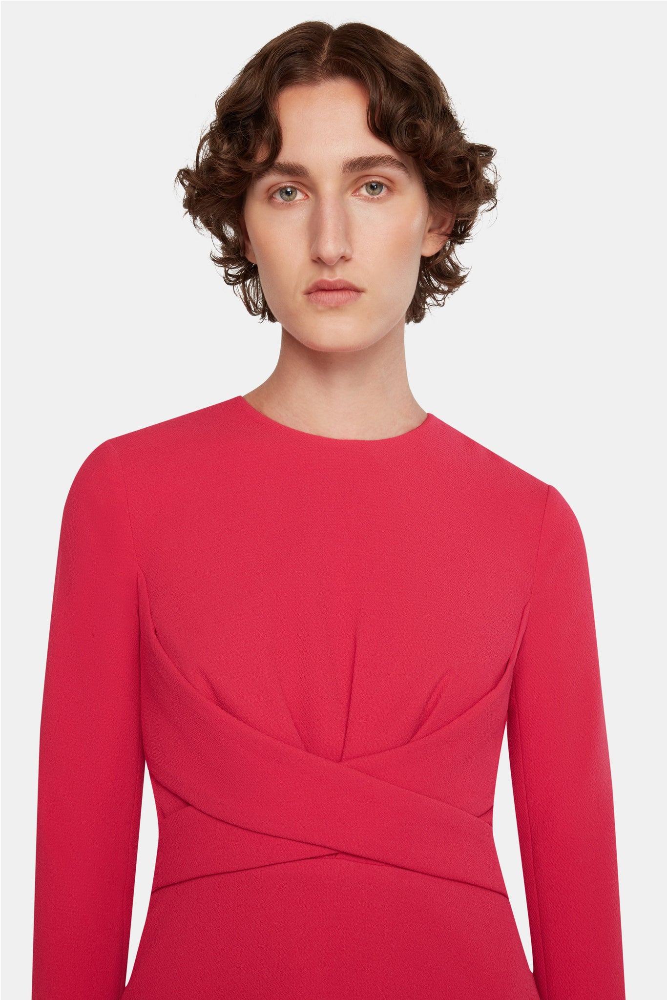 Elta Dress In Watermelon Pink Double Crepe | Emilia Wickstead