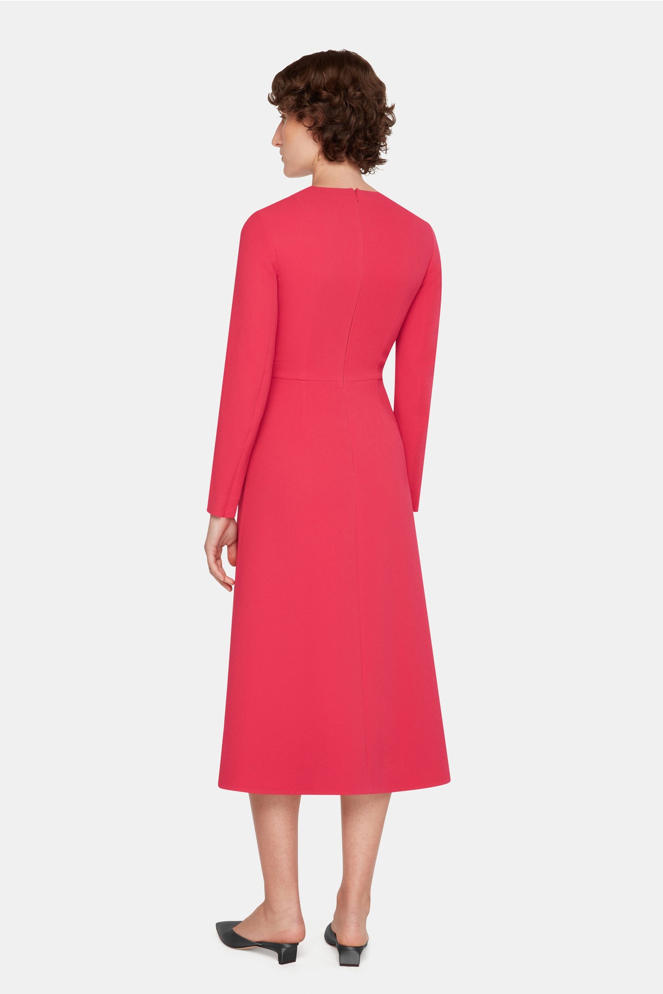 Elta Dress In Watermelon Pink Double Crepe | Emilia Wickstead