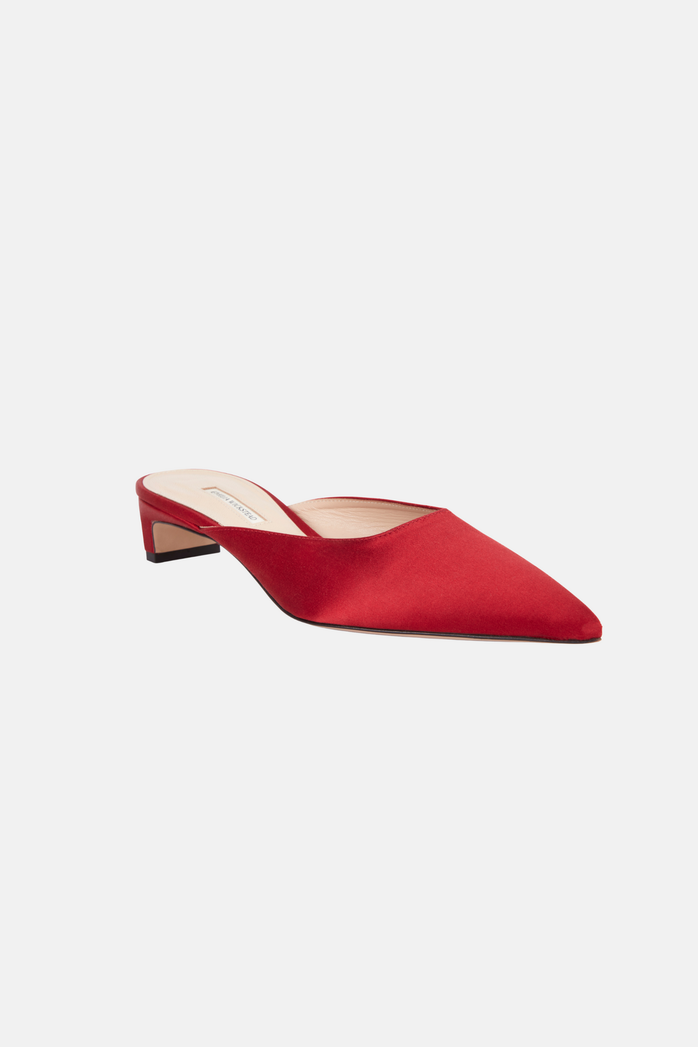 Katy Shoe In Red Satin | Emilia Wickstead