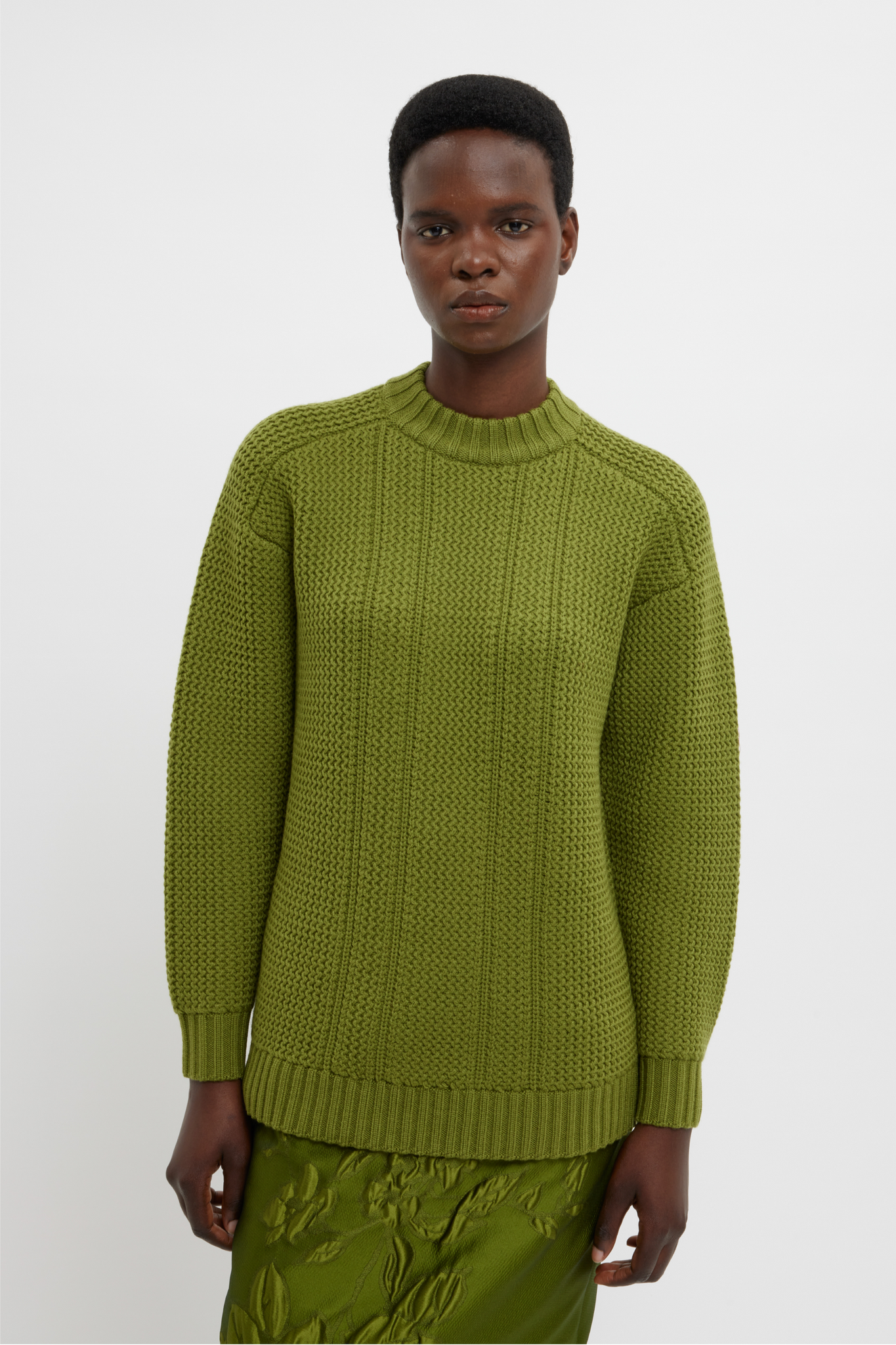 Combey Knit In Green Cashfeel | Emilia Wickstead