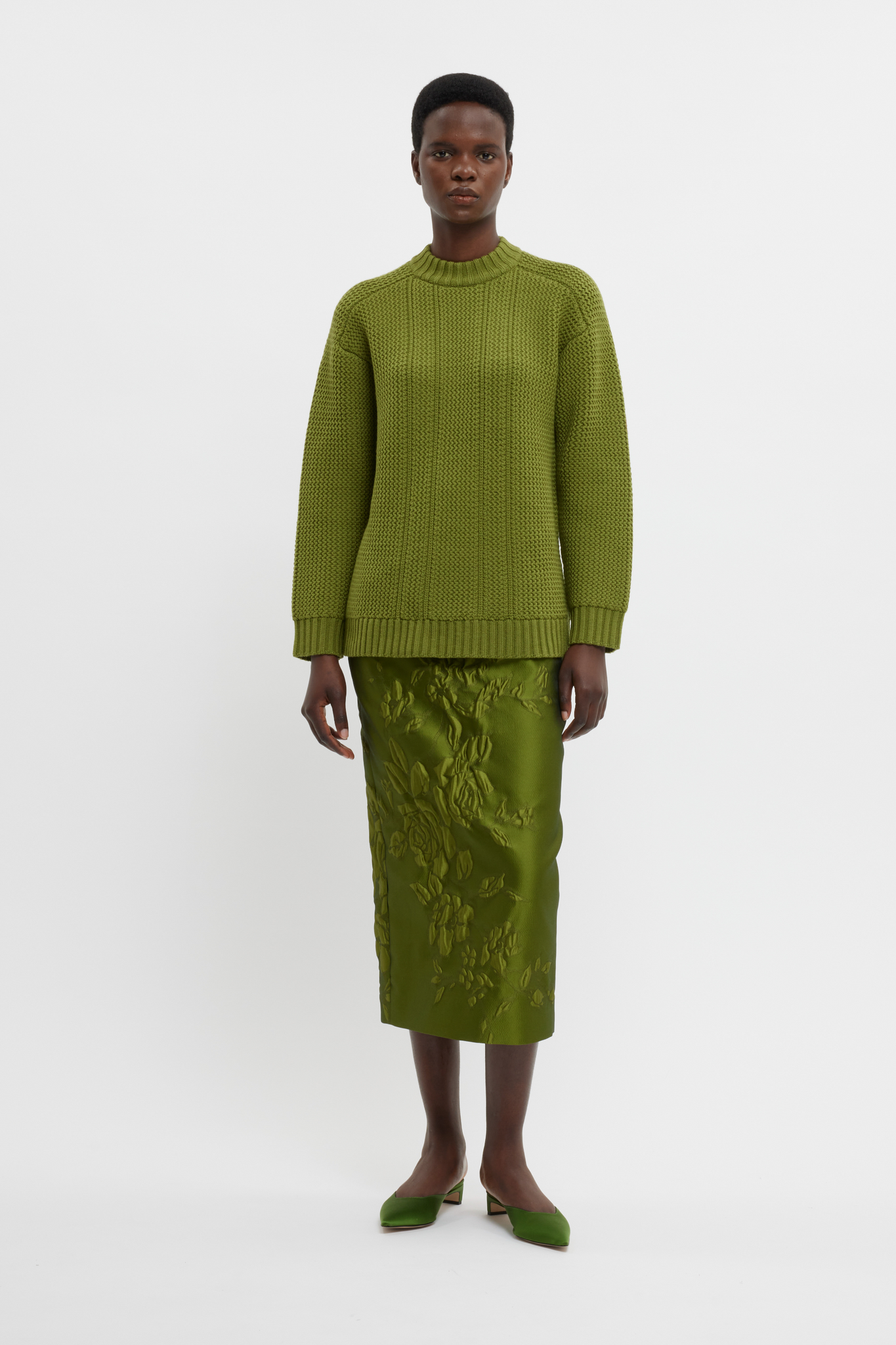 Combey Knit In Green Cashfeel | Emilia Wickstead