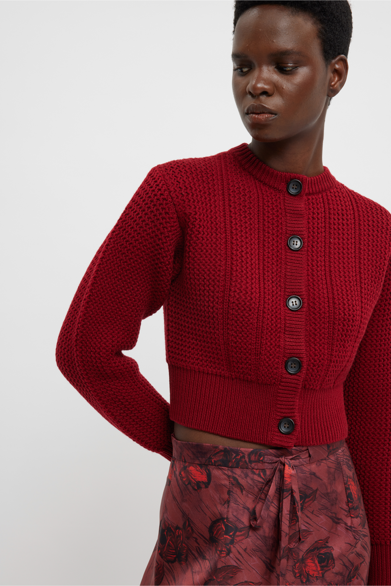 Albert Knit In Deep Red Cashfeel | Emilia Wickstead