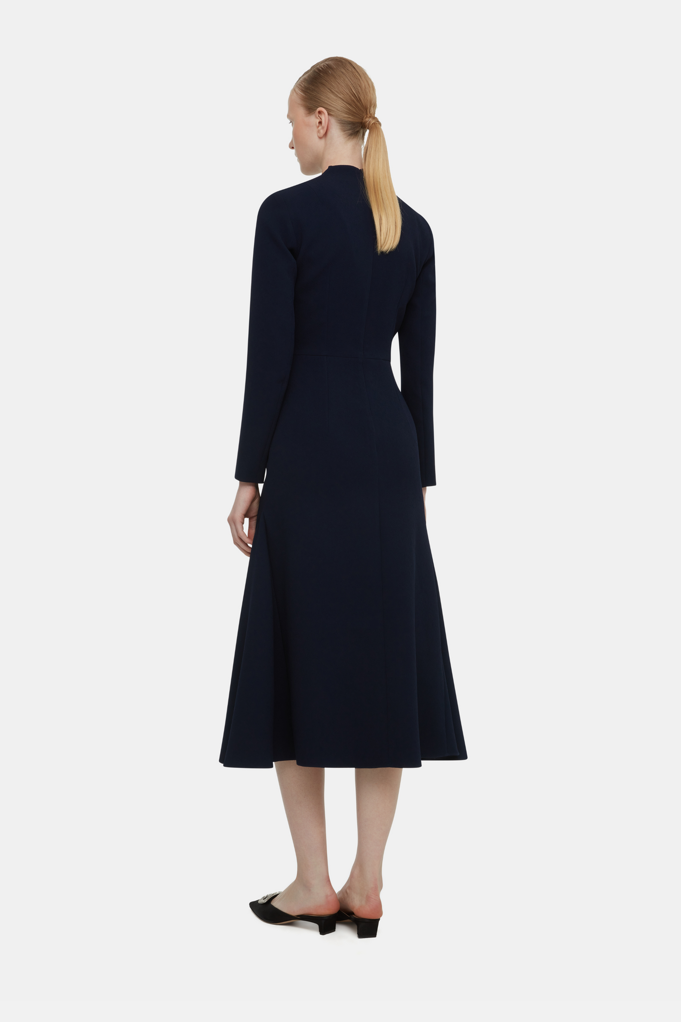 Seneca Dress In Midnight Double Crepe | Emilia Wickstead