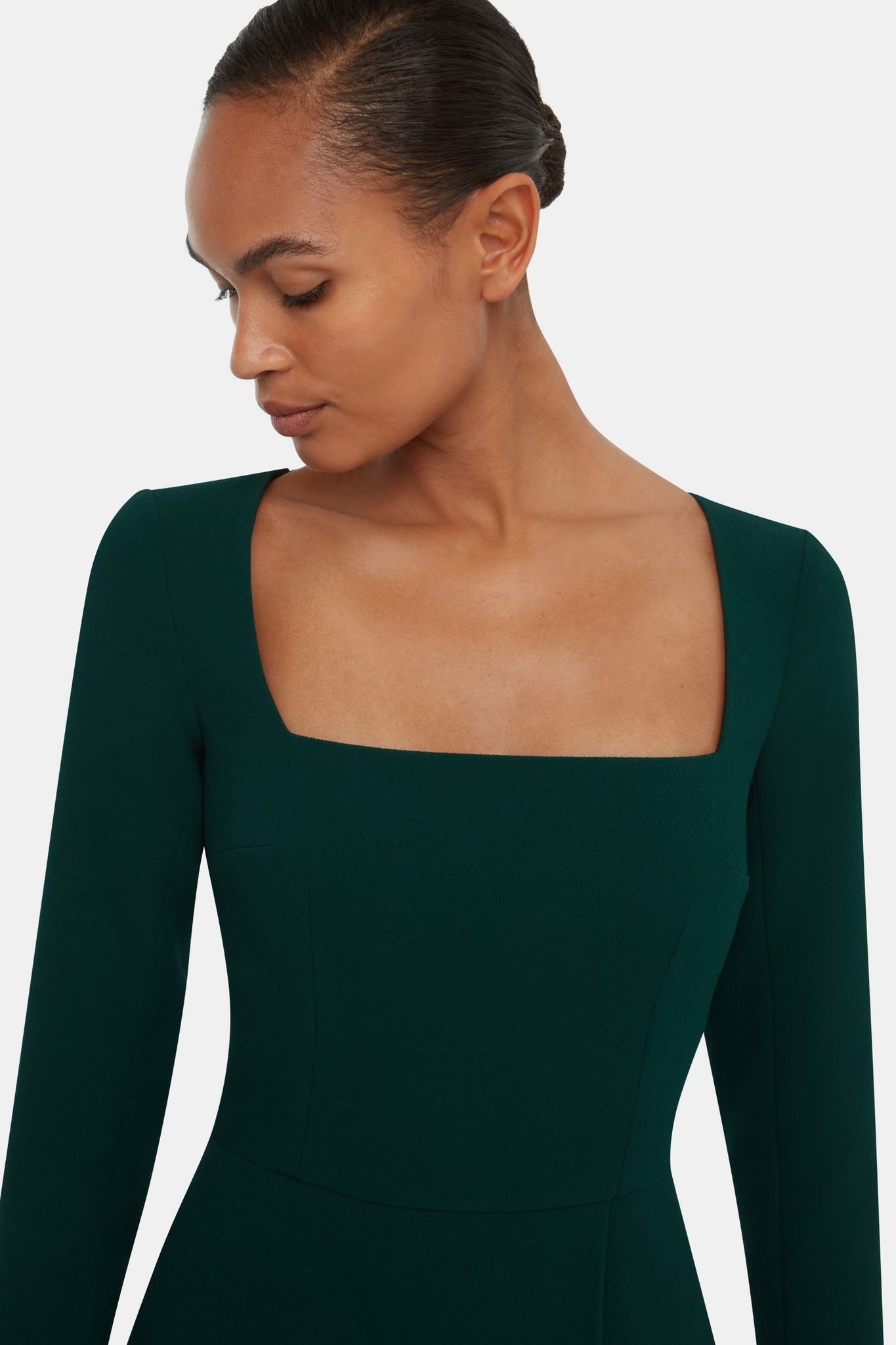 Glenda Dress In Emerald Double Crepe | Emilia Wickstead