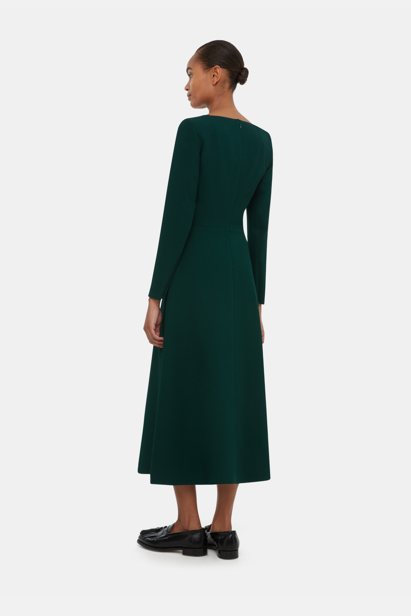 Glenda Dress In Emerald Double Crepe | Emilia Wickstead