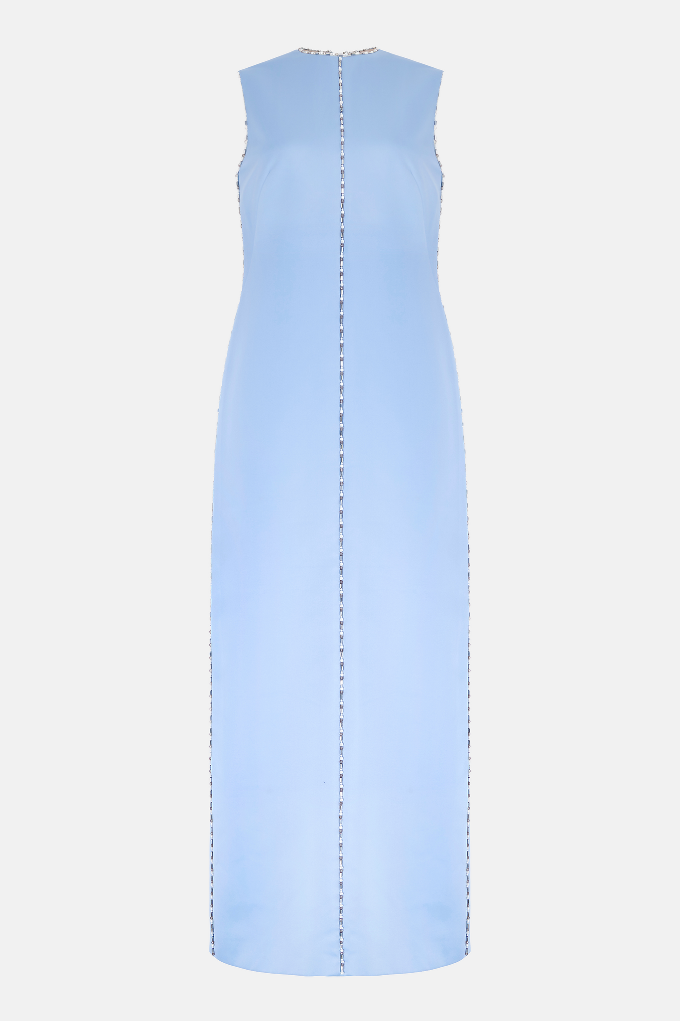 Amon Embellished Dress In Baby Blue Doppio Satin | Emilia Wickstead