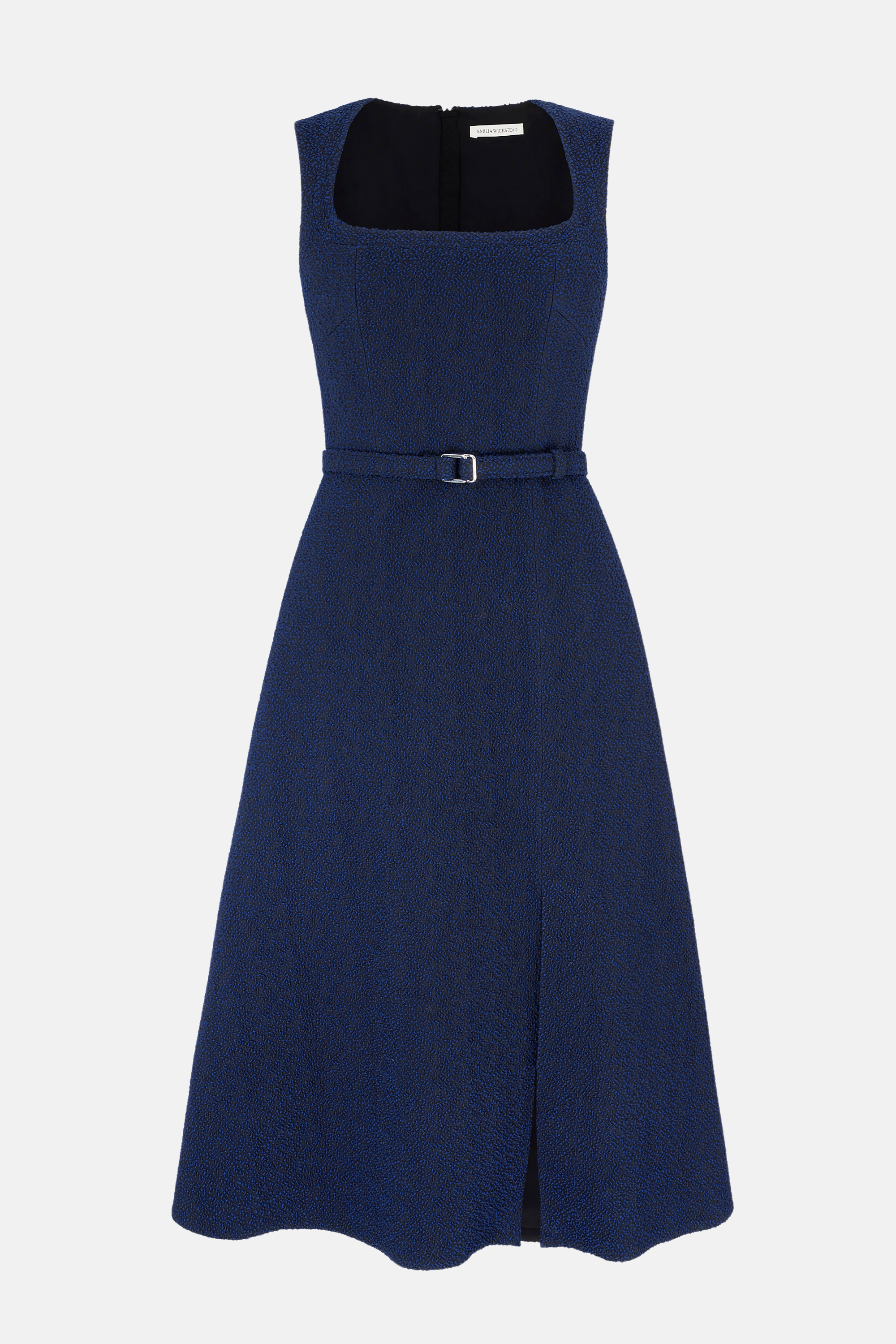 Pinah Dress In Dark Navy Cotton Boucle