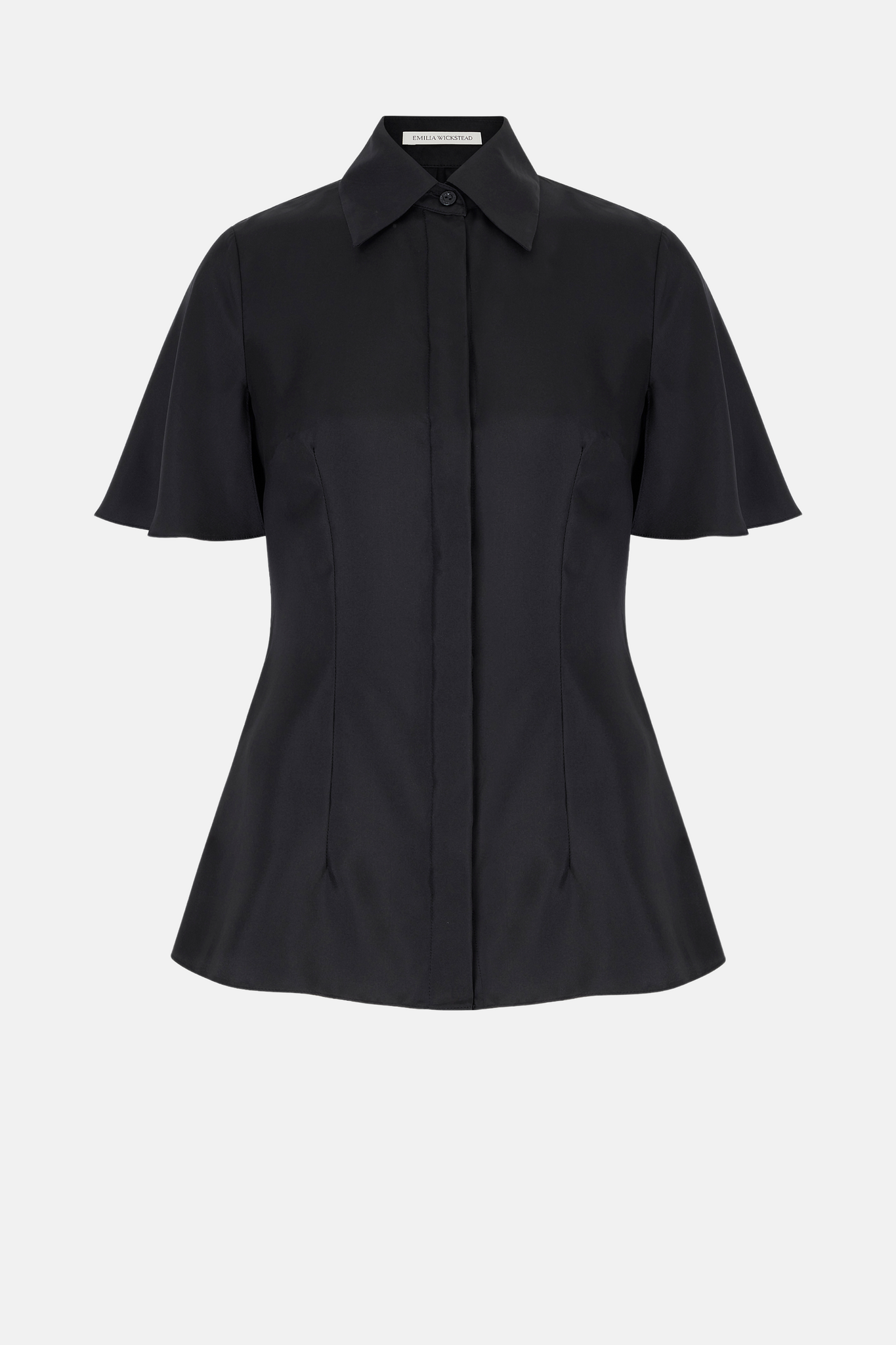 Keiko Top In Black Silk Twill | Emilia Wickstead