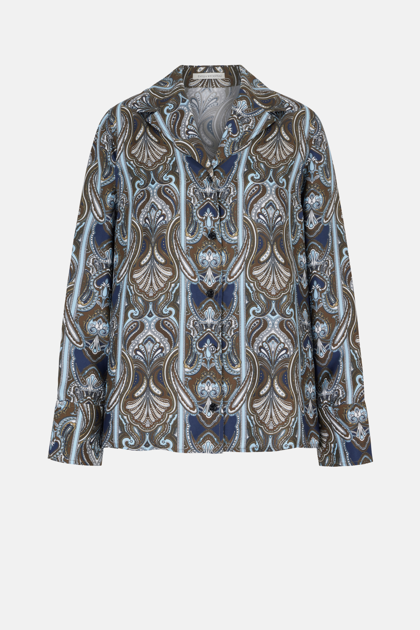 Valcavi Jacket In Blue Paisley Silk Twill | Emilia Wickstead