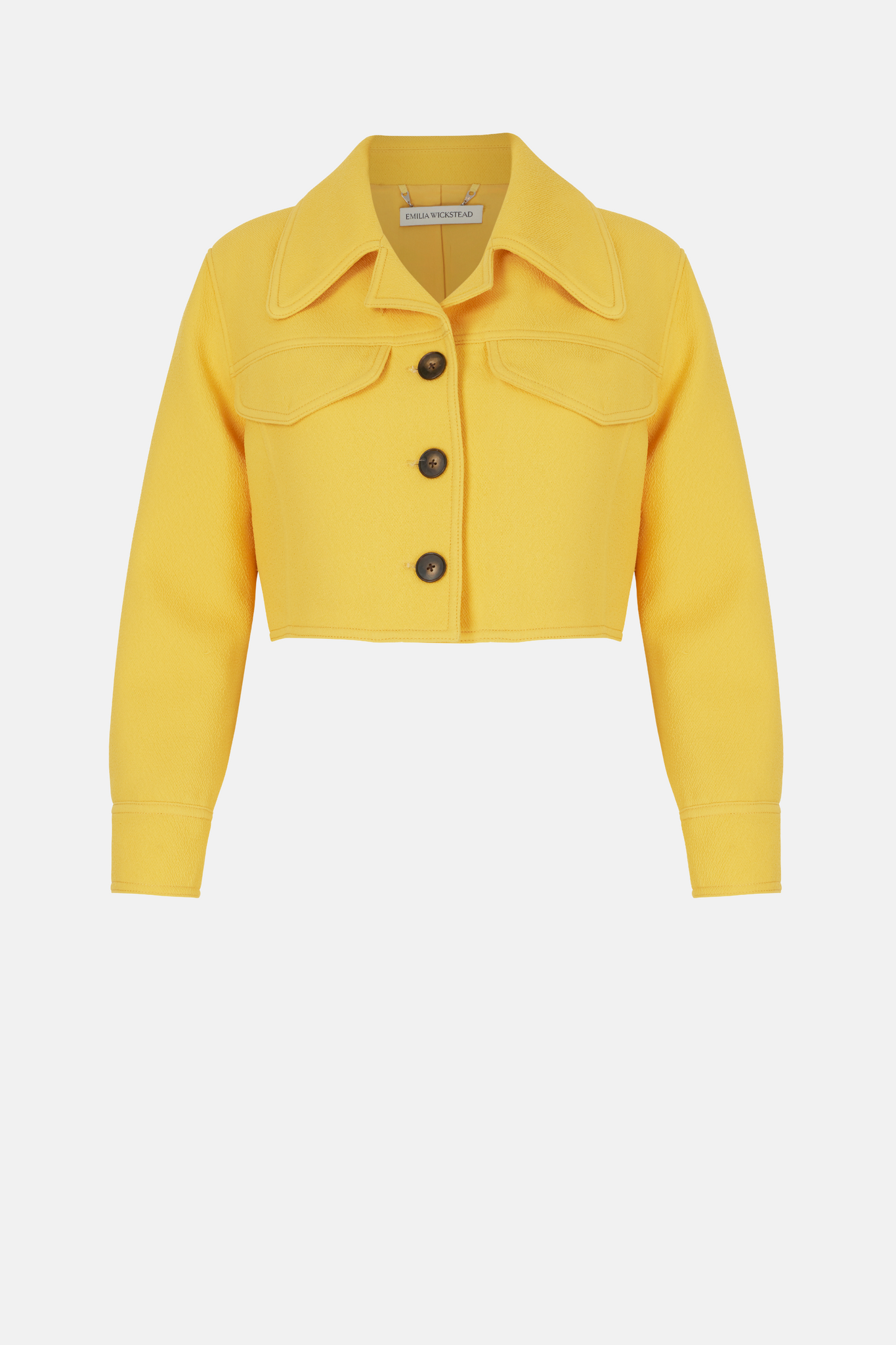 Nachele Jacket In Custard Yellow Double Crepe | Emilia Wickstead